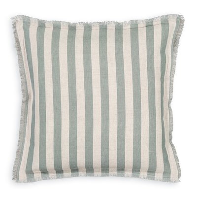 Octavine 40 x 40cm Striped Fringed Linen/Cotton Cushion Cover LA REDOUTE INTERIEURS