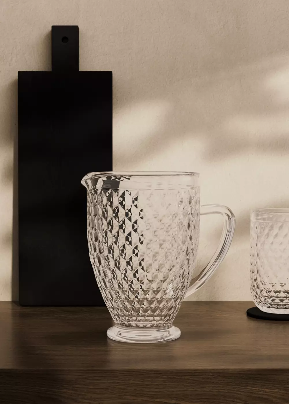 Carafe en verre à relief géométrique, MANGO HOME