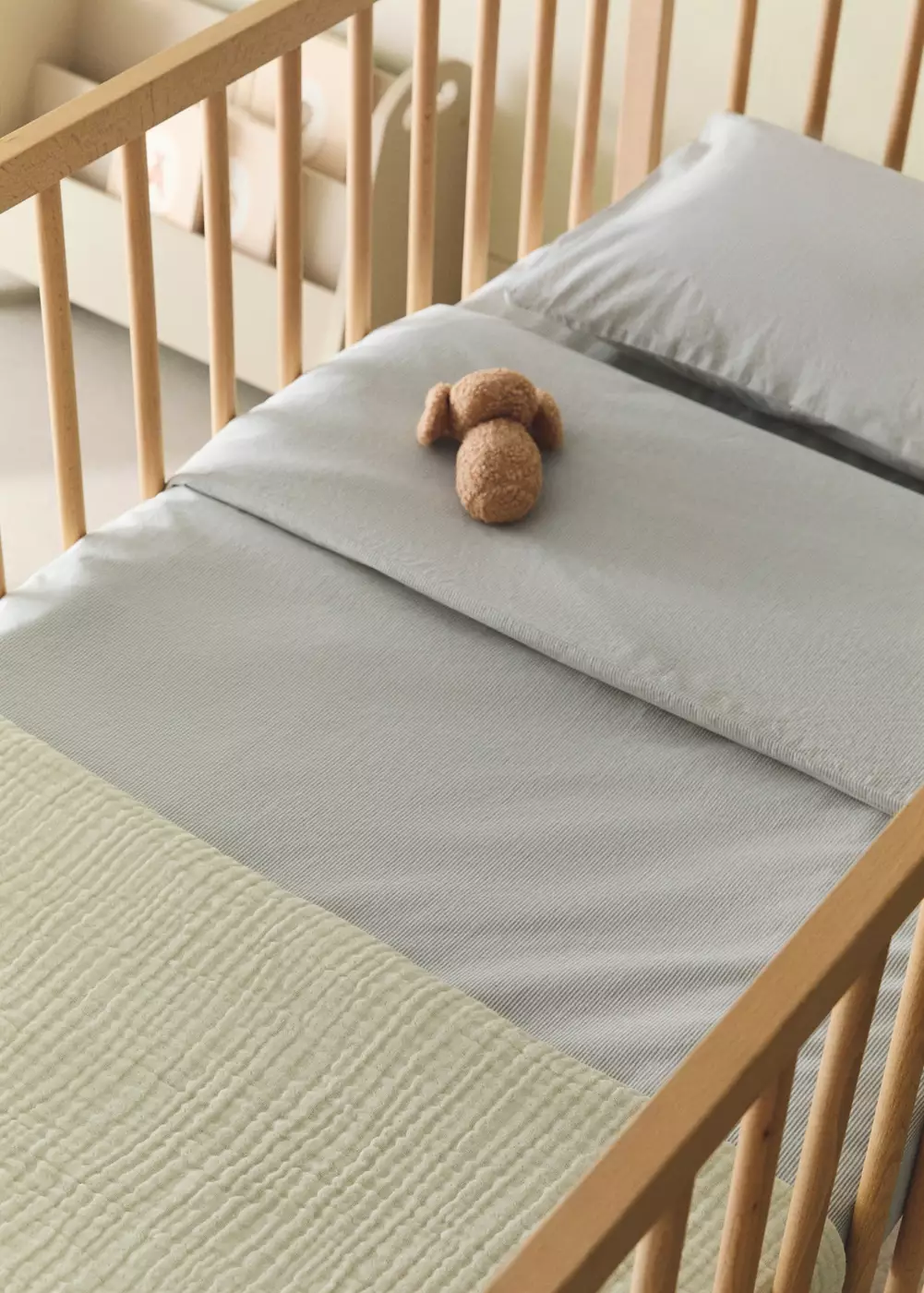 Housse de couette pour berceau à fines rayures, en coton avec fil teint, MANGO HOME