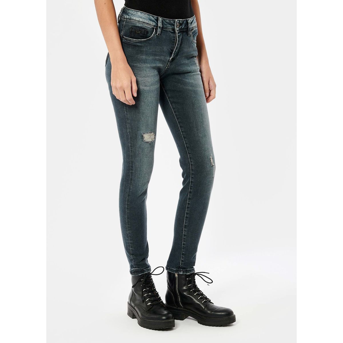 Pantalon noir déchiré discount femme