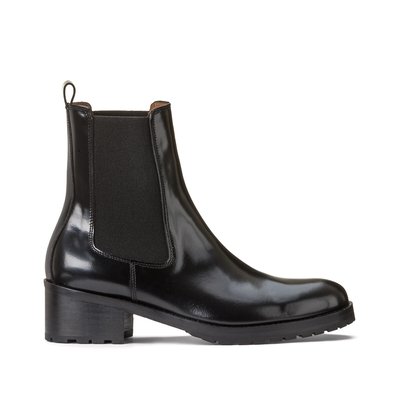 Leather Chelsea Boots with Block Heel ANTHOLOGY PARIS
