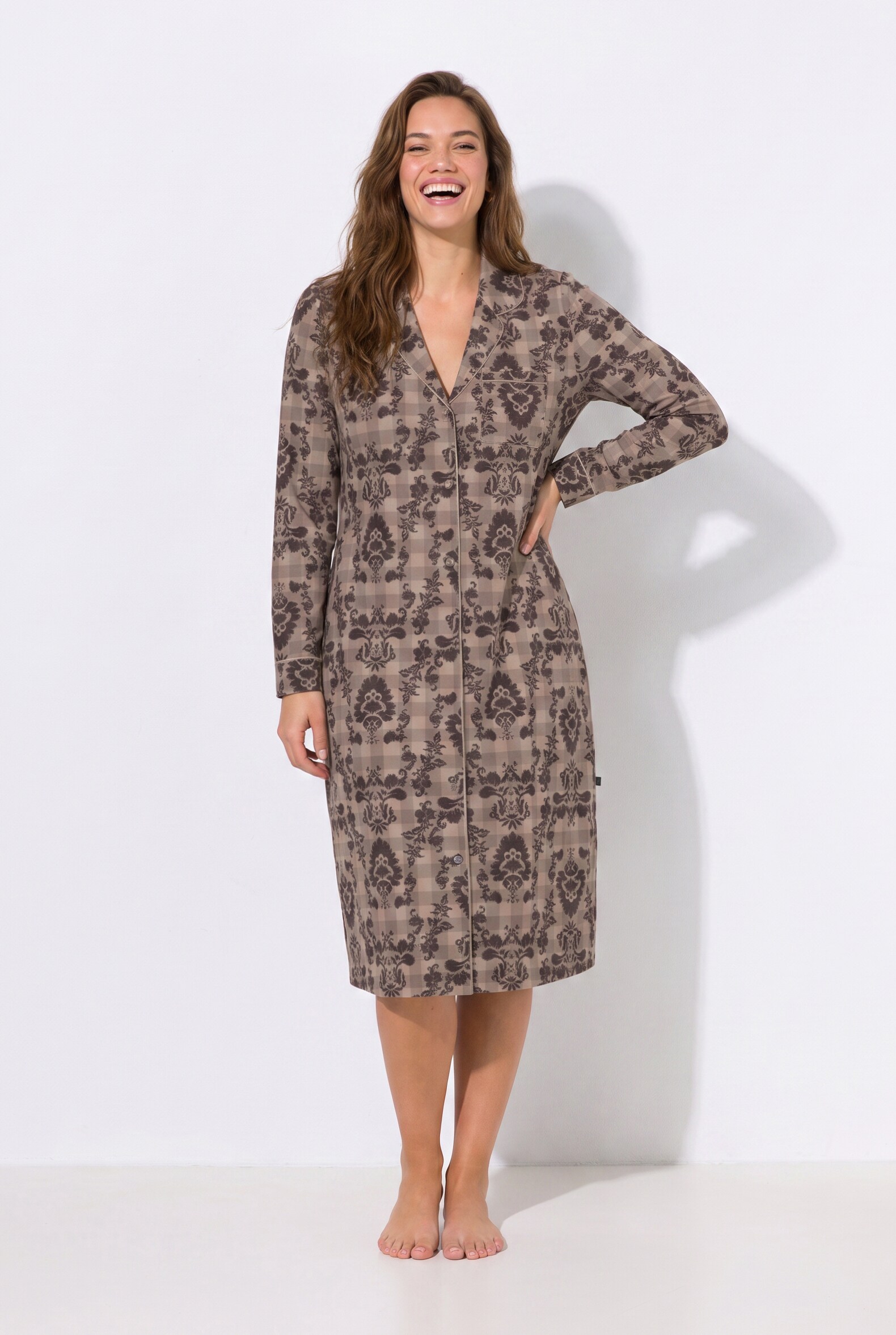Chemise de nuit, carreaux / motifs, ULLA POPKEN