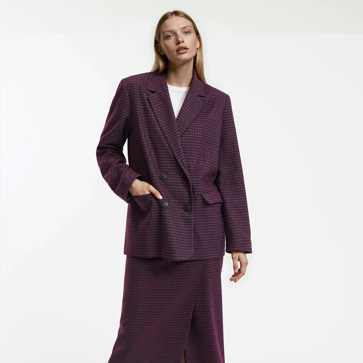Long Oversize Checked Blazer, LA REDOUTE COLLECTIONS