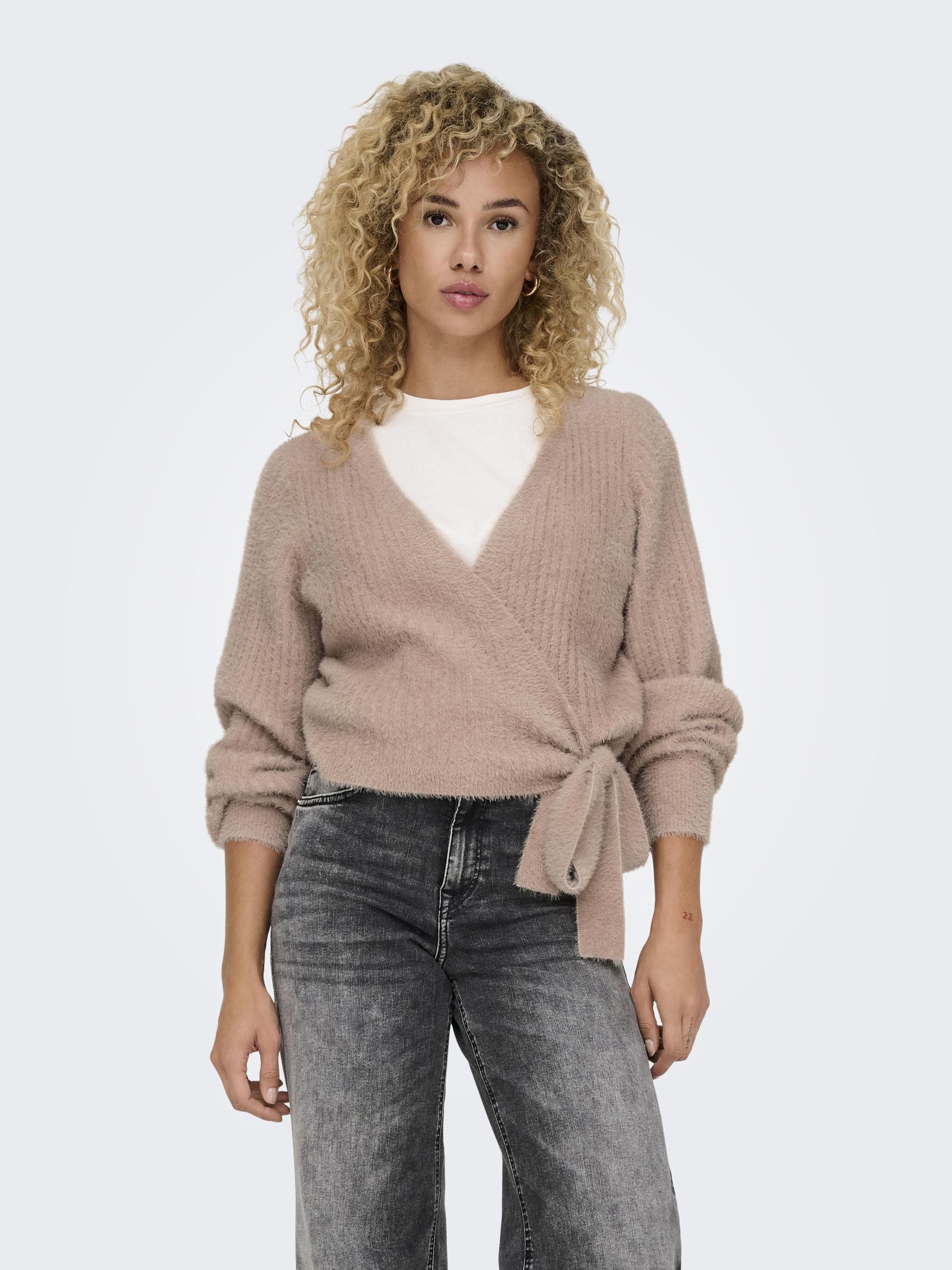 Pull en maille onlamanda pull en maille warm taupe Only | La Redoute