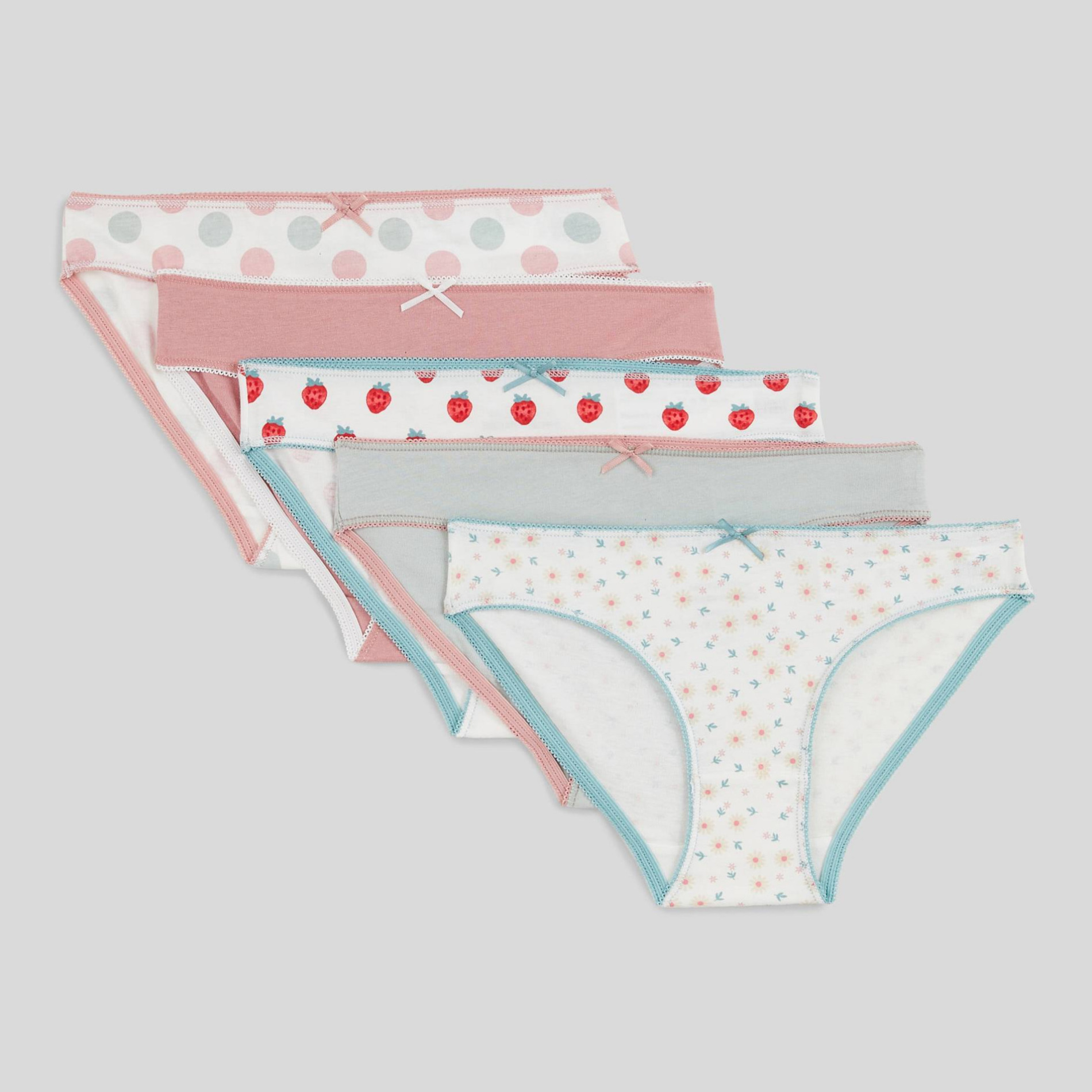 Lot de 5 culottes imprimés en coton BIO, certifié OEKO-TEX, MONOPRIX