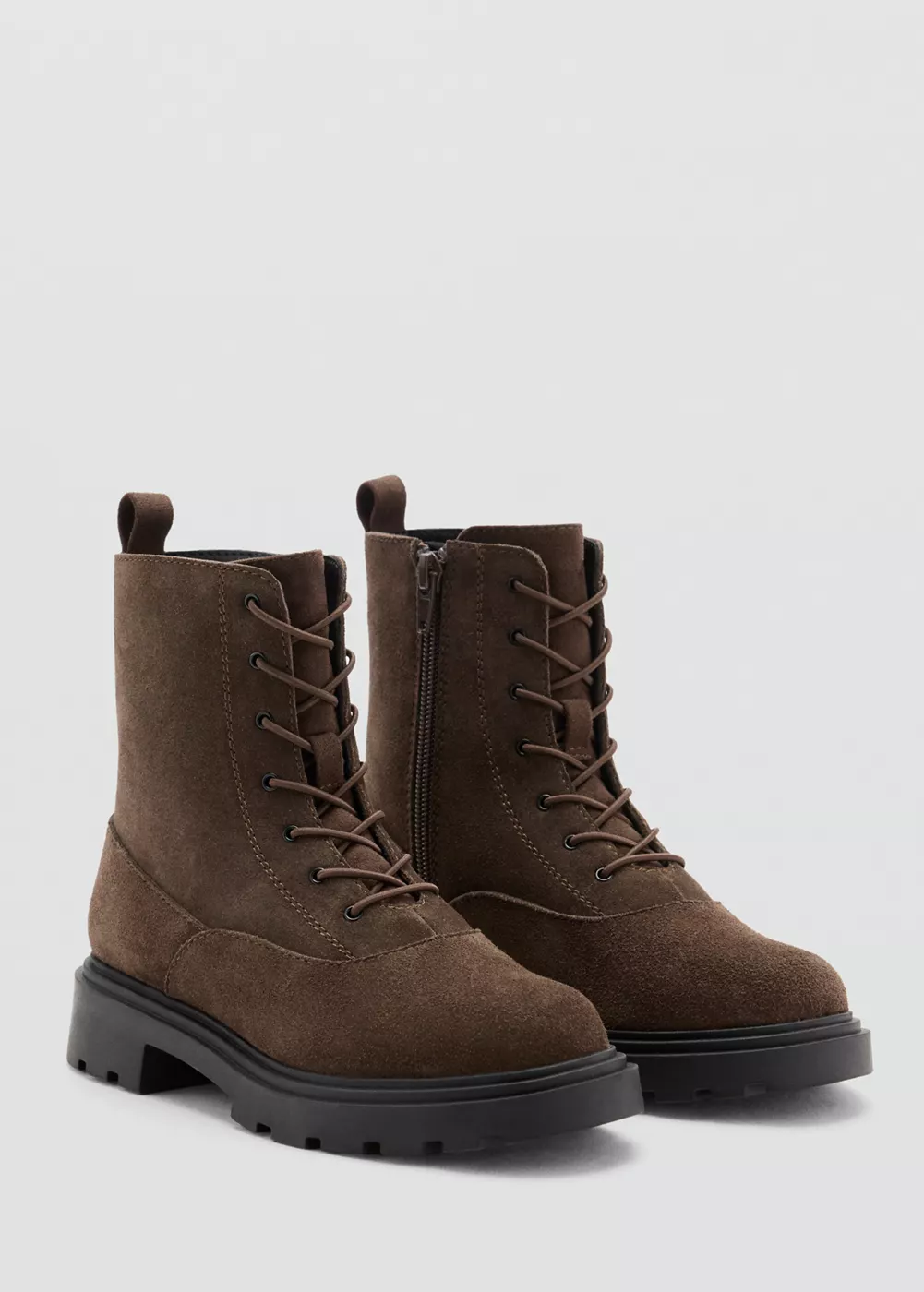 Bottines cuir à lacets élastiques, MANGO KIDS