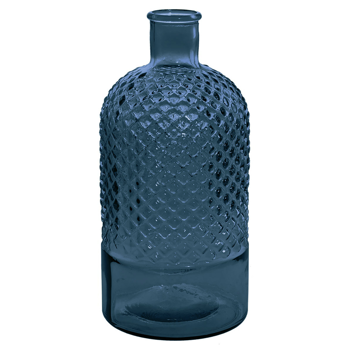 Vase bouteille en verre recyclé h 28 cm DIAMOND, SENSEI MAISON