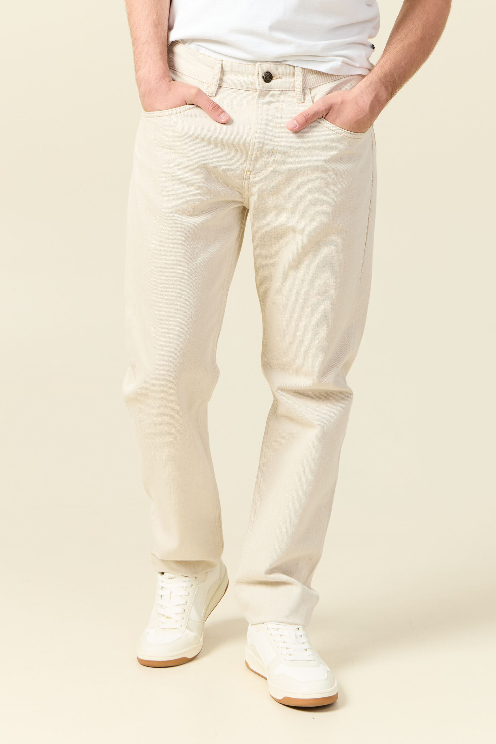 Jeans straight longueur 32 en coton, BONOBO