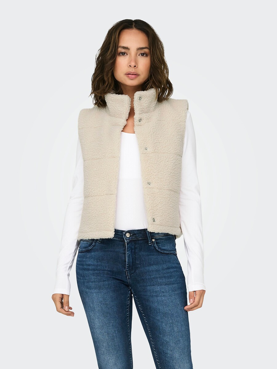 Doudoune sans manches en sherpa, ONLY
