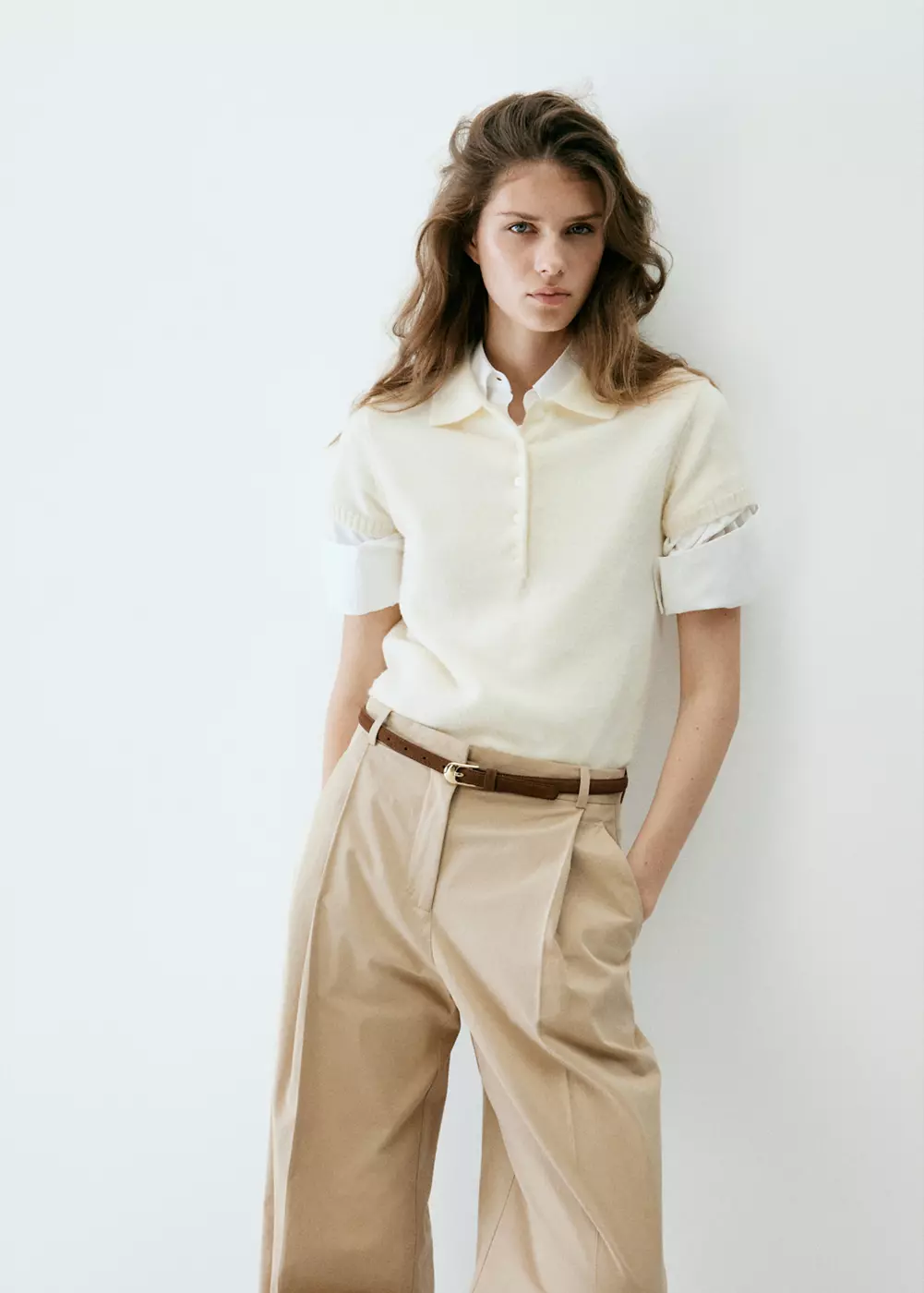 Pull-over maille col polo, MANGO