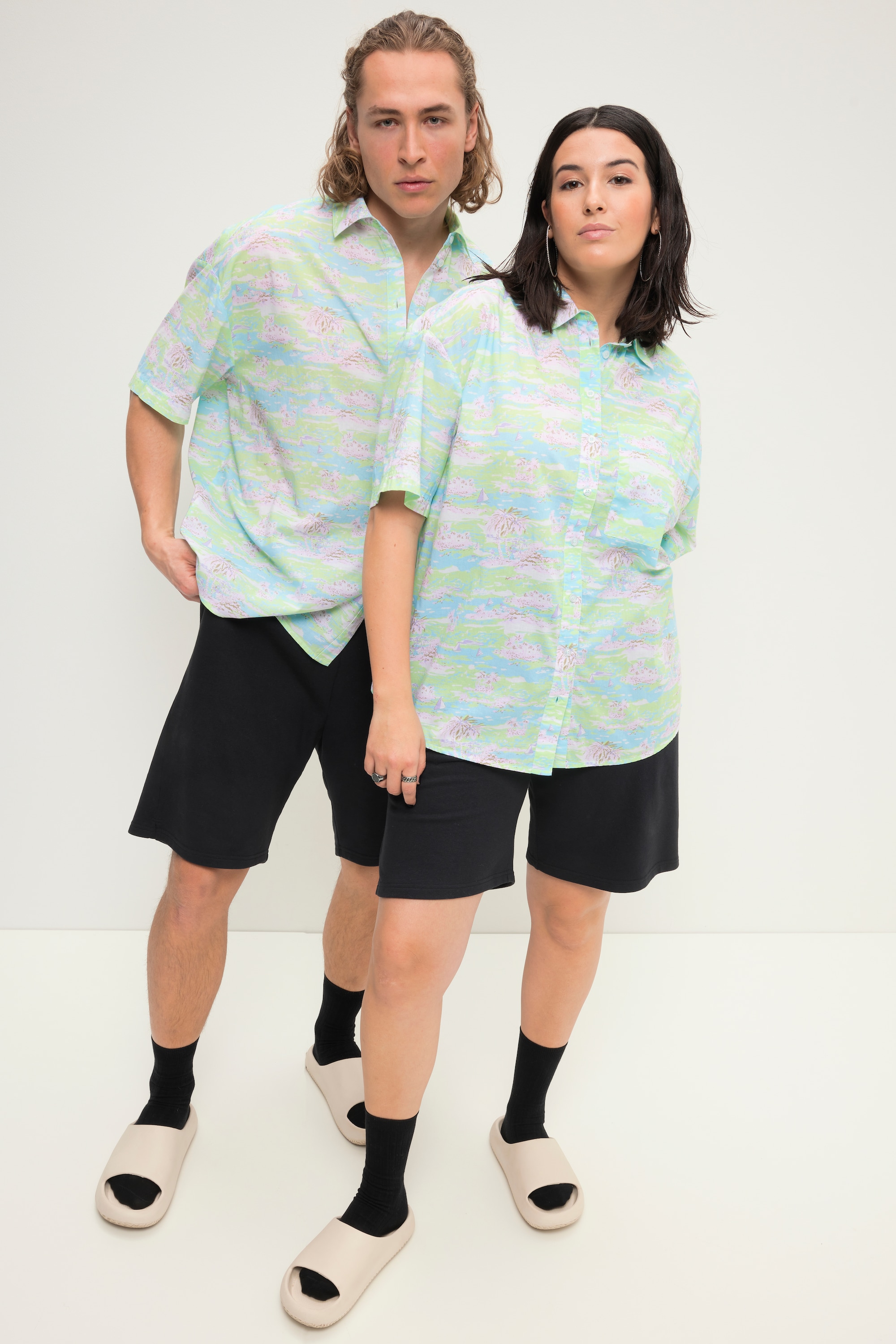 Chemise style hawaïenne oversized à imprimé, STUDIO UNTOLD