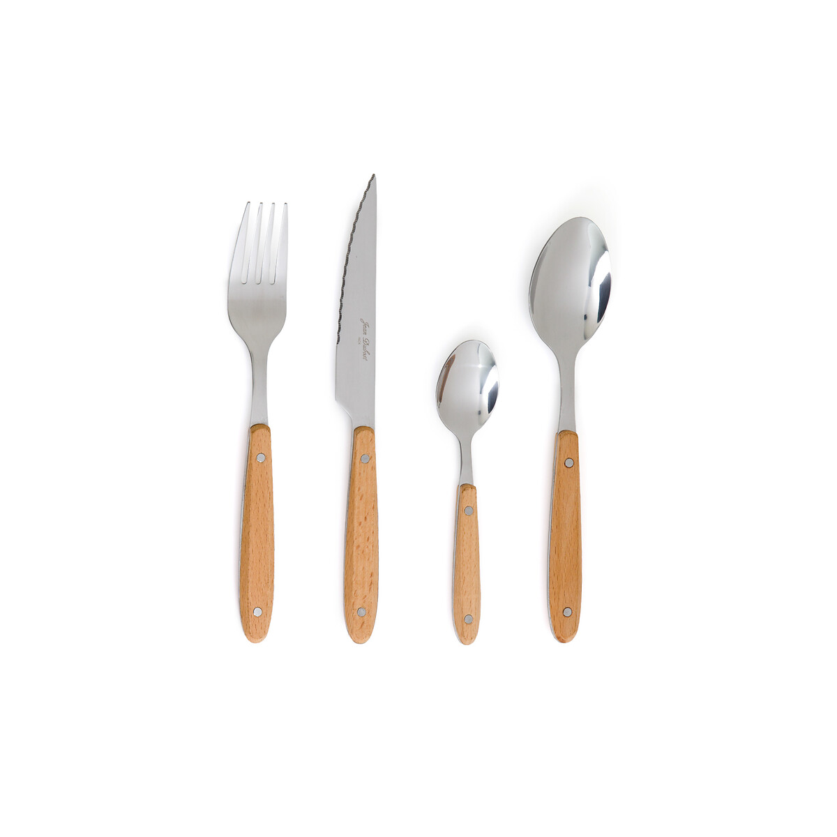 Woodia 24-Piece Wood & Stainless Steel Cutlery Set