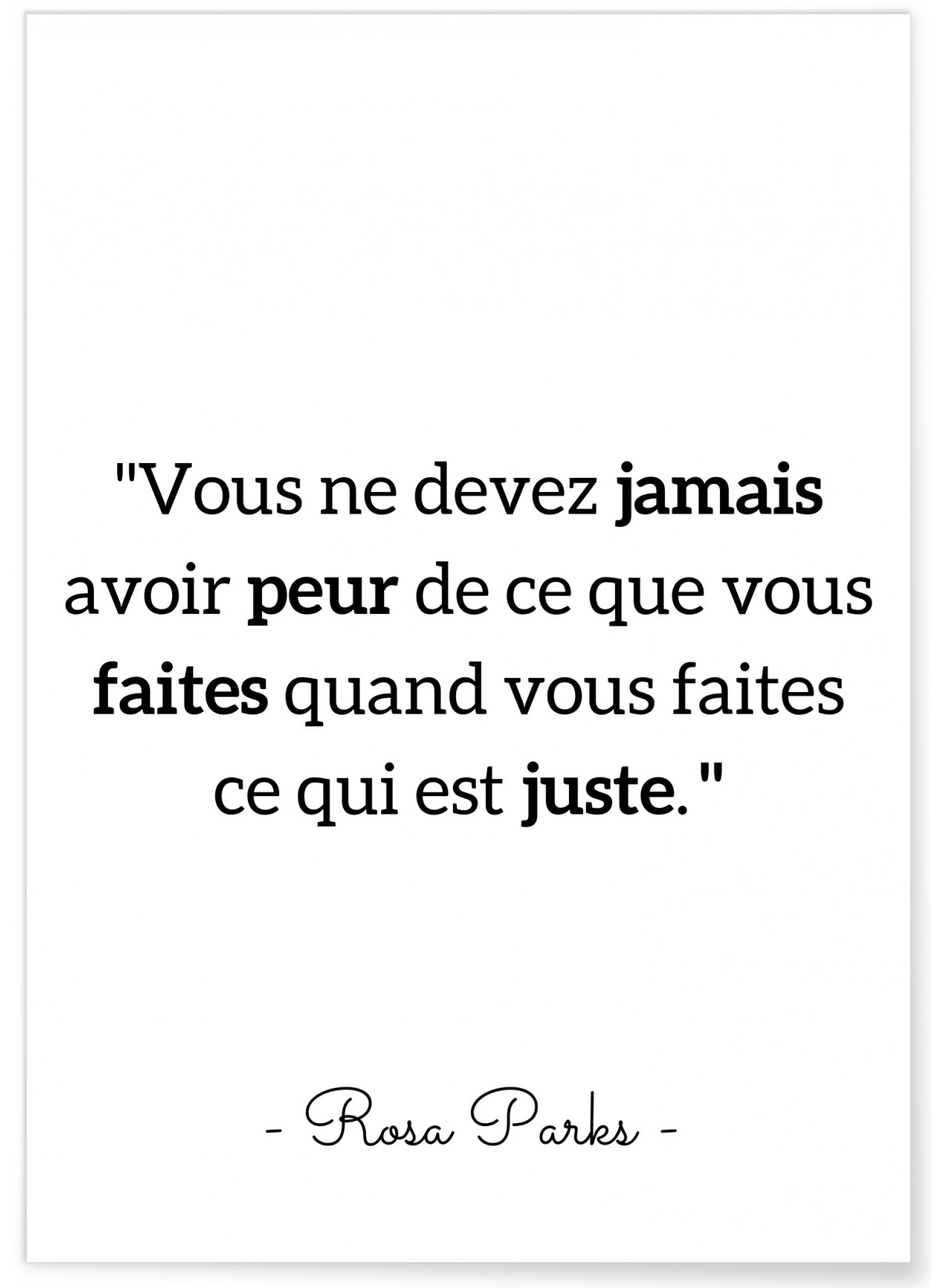 Affiche Rosa Parks ' Vous ne devez jamais...', L'AFFICHERIE