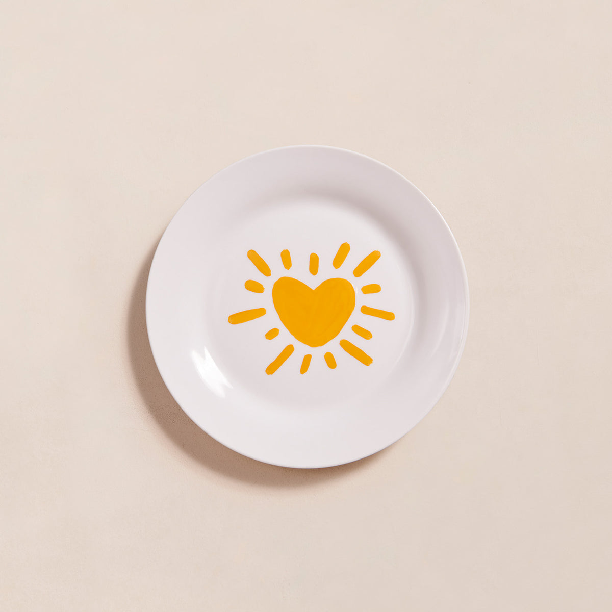 Assiette à dessert cœur solaire, SOLEIL DE MA VIE, EMOI EMOI