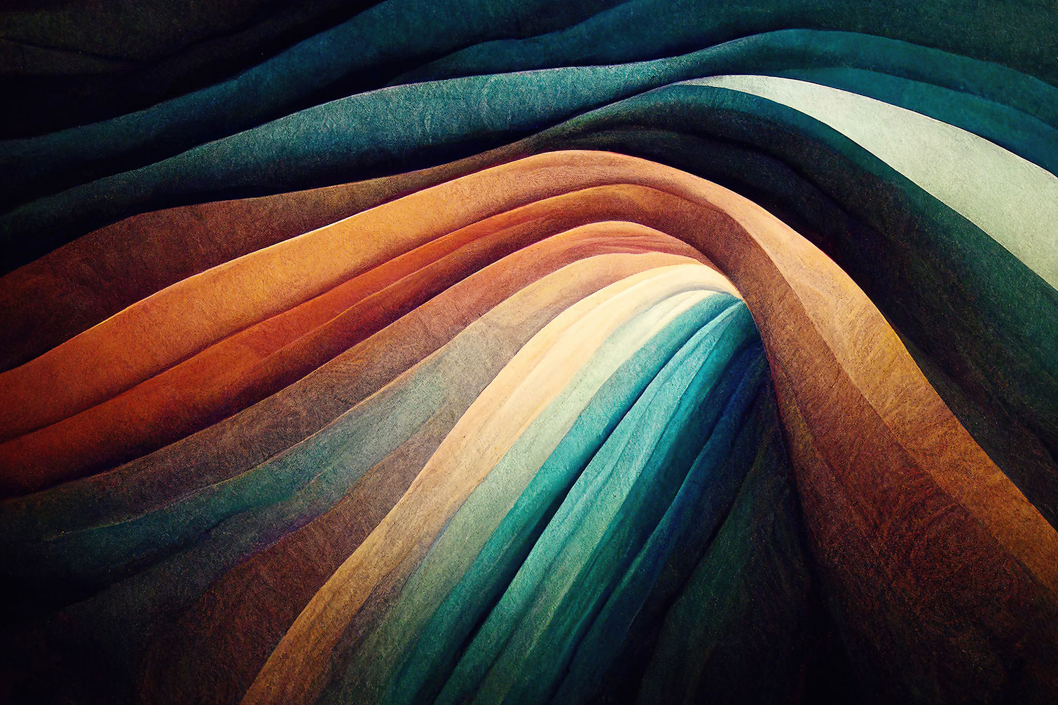 Tableau abstrait multicolore distorsion, HEXOA