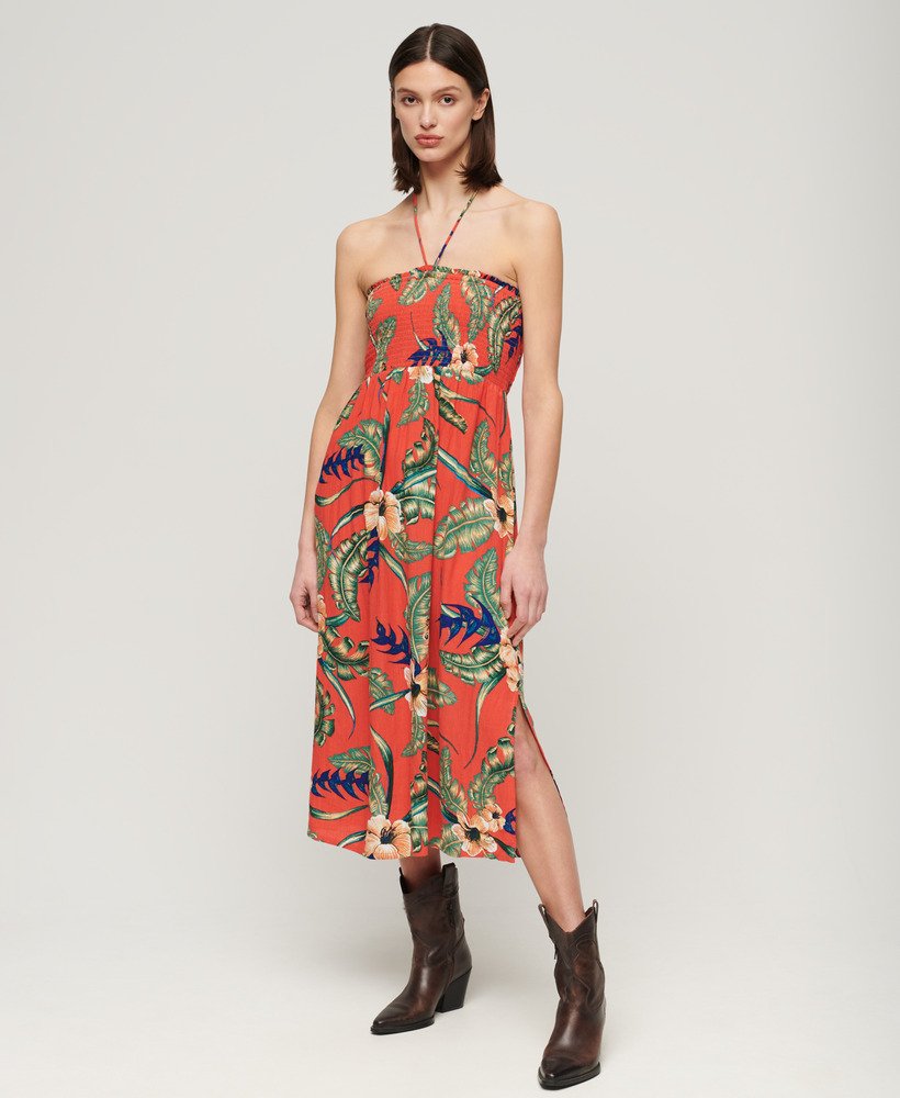 Robe de plage mi-longue smockée, SUPERDRY