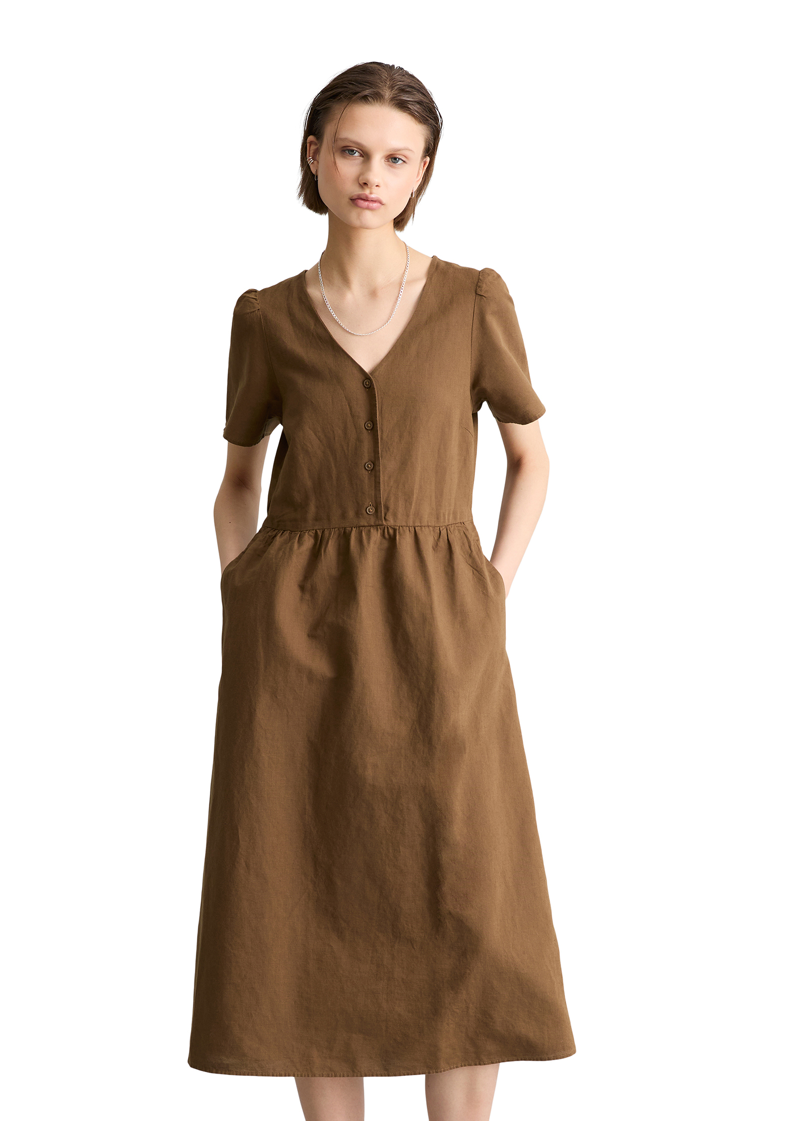 Robe regular en mélange de lin et de coton, MARC O’POLO DENIM