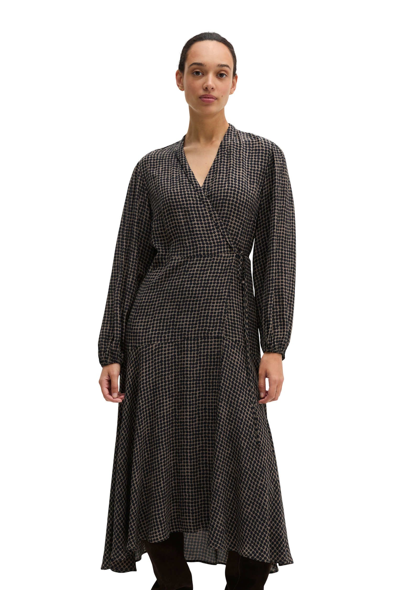 Robe portefeuille coupe trapèze en viscose fluide, MARC O'POLO