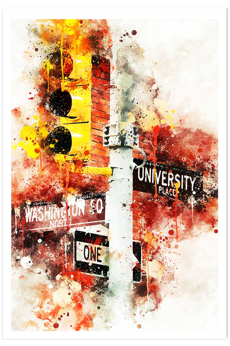 Affiche traffic lights university place, HEXOA