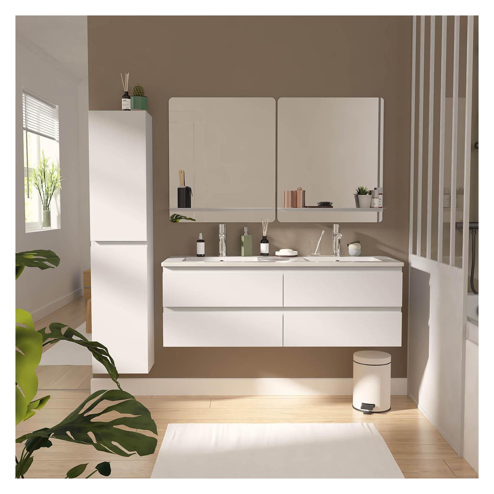 Ensemble meuble double vasque 120cm avec plan céramique SORRENTO, MOB IN