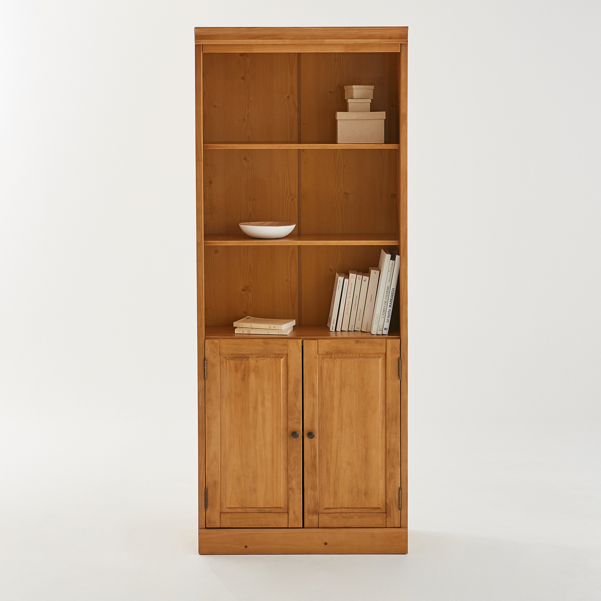 Product photograph of Authentic Style Waxed Pine Modular Bookcase from La Redoute UK.