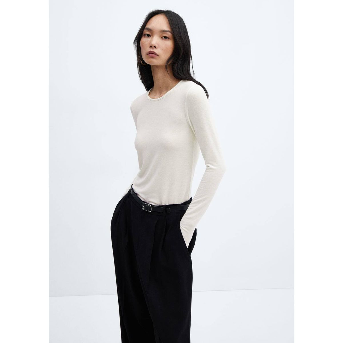 T shirt maille col rond