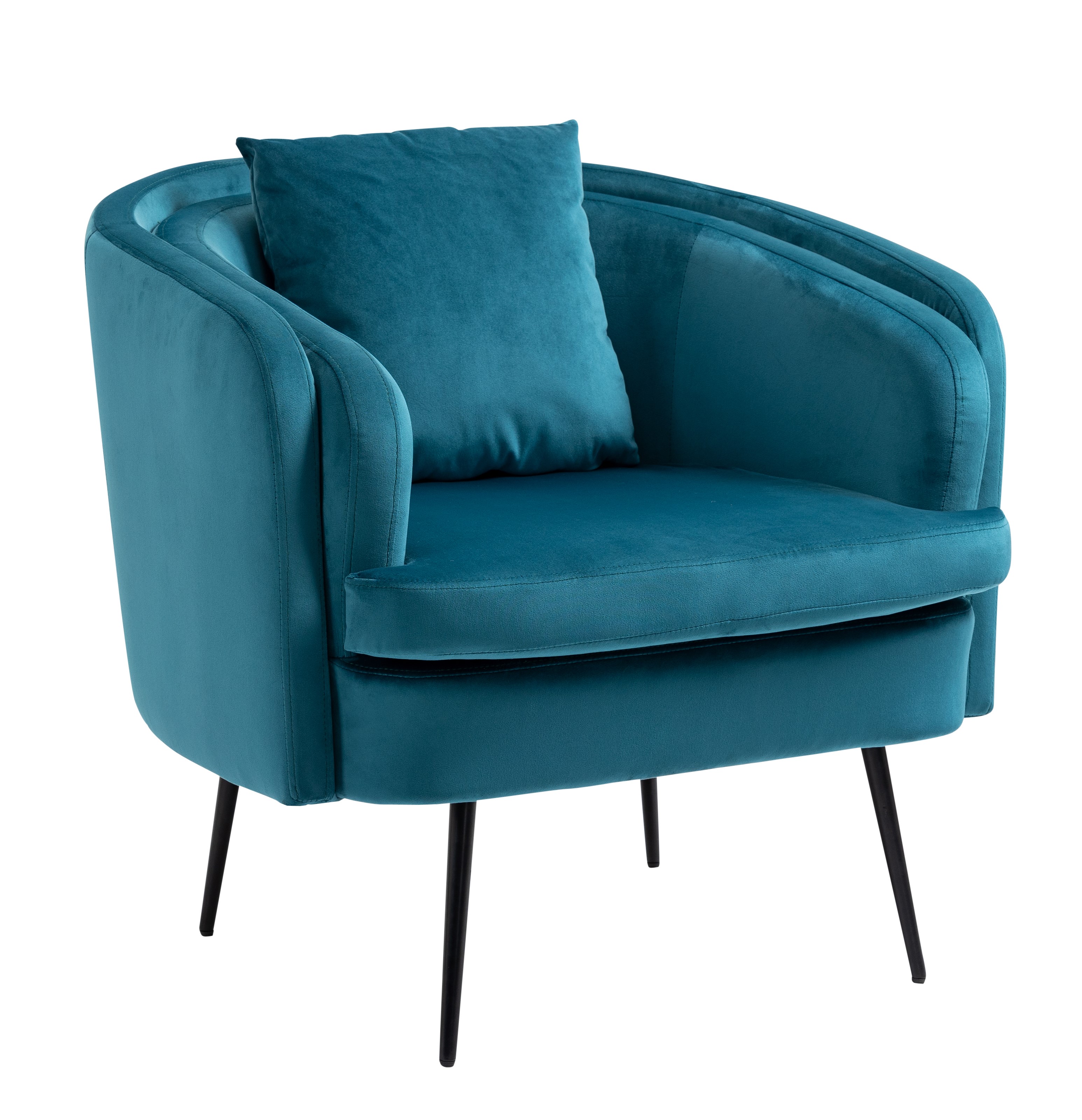 Fauteuil de salon métal et velours, DUKE, NORDLYS