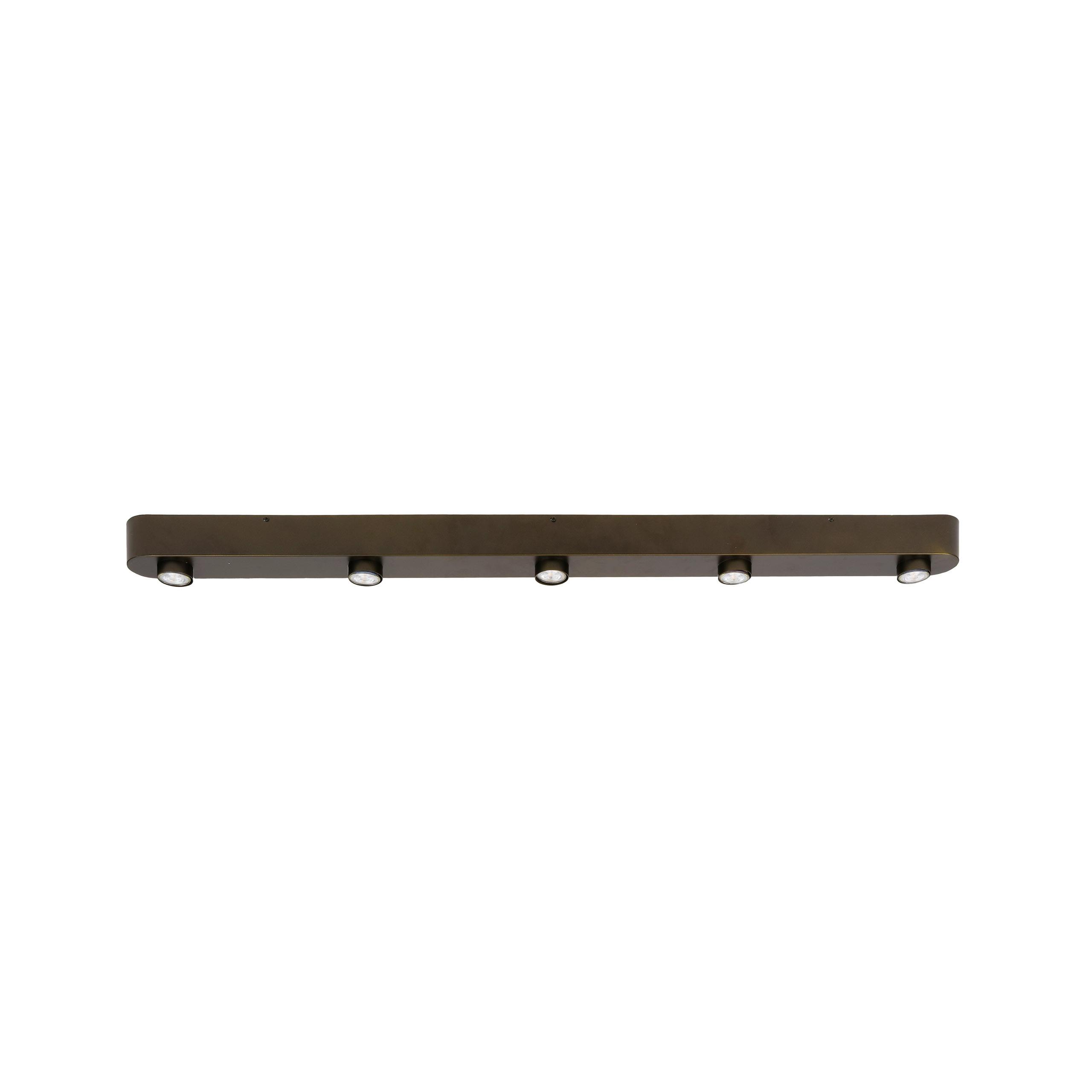 Plafonnier long en métal bronze 5 lampes TERRA, PIER IMPORT
