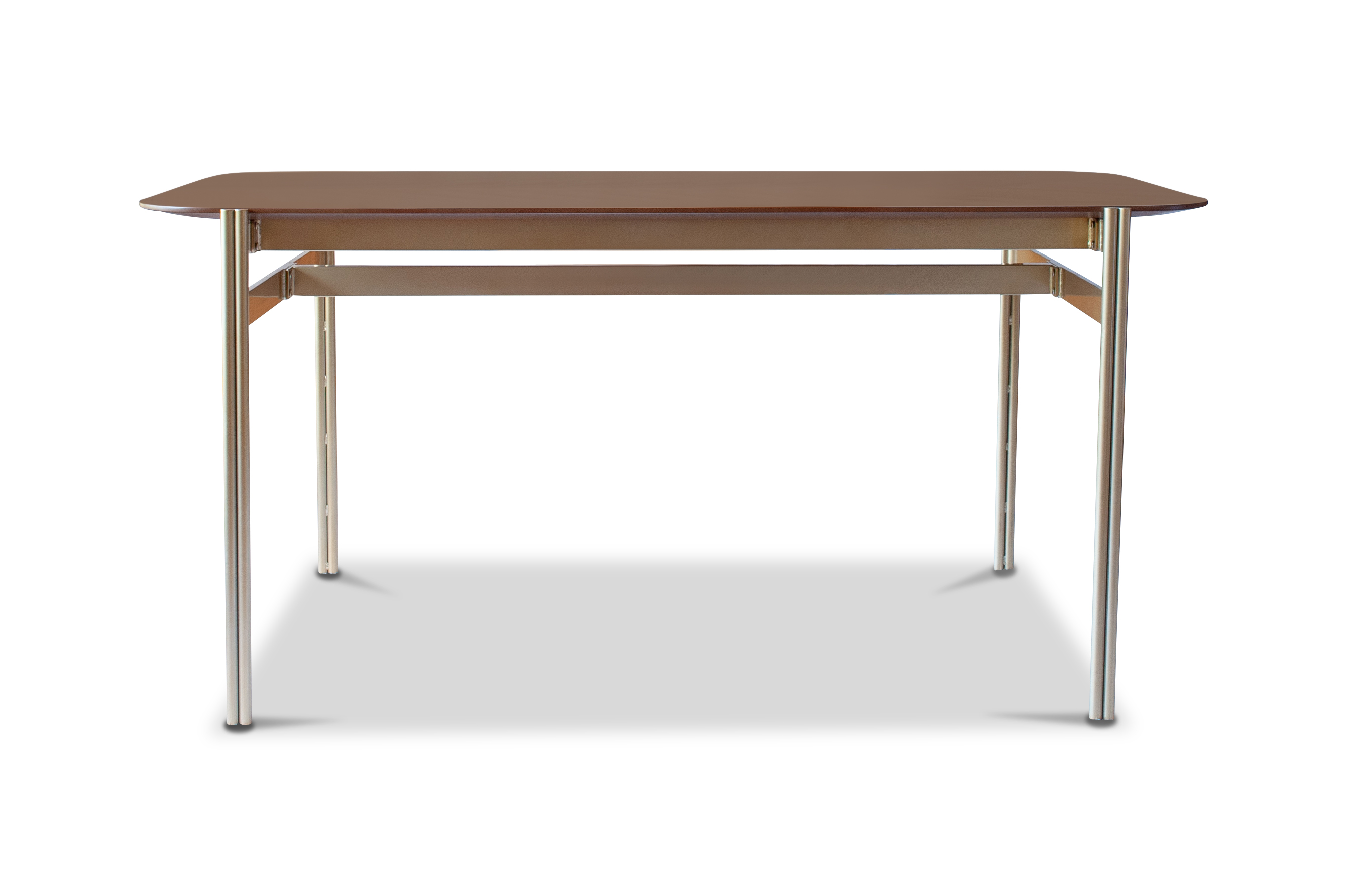 Table de repas en laiton et noyer AURORA, PRODUIT INTERIEUR BRUT