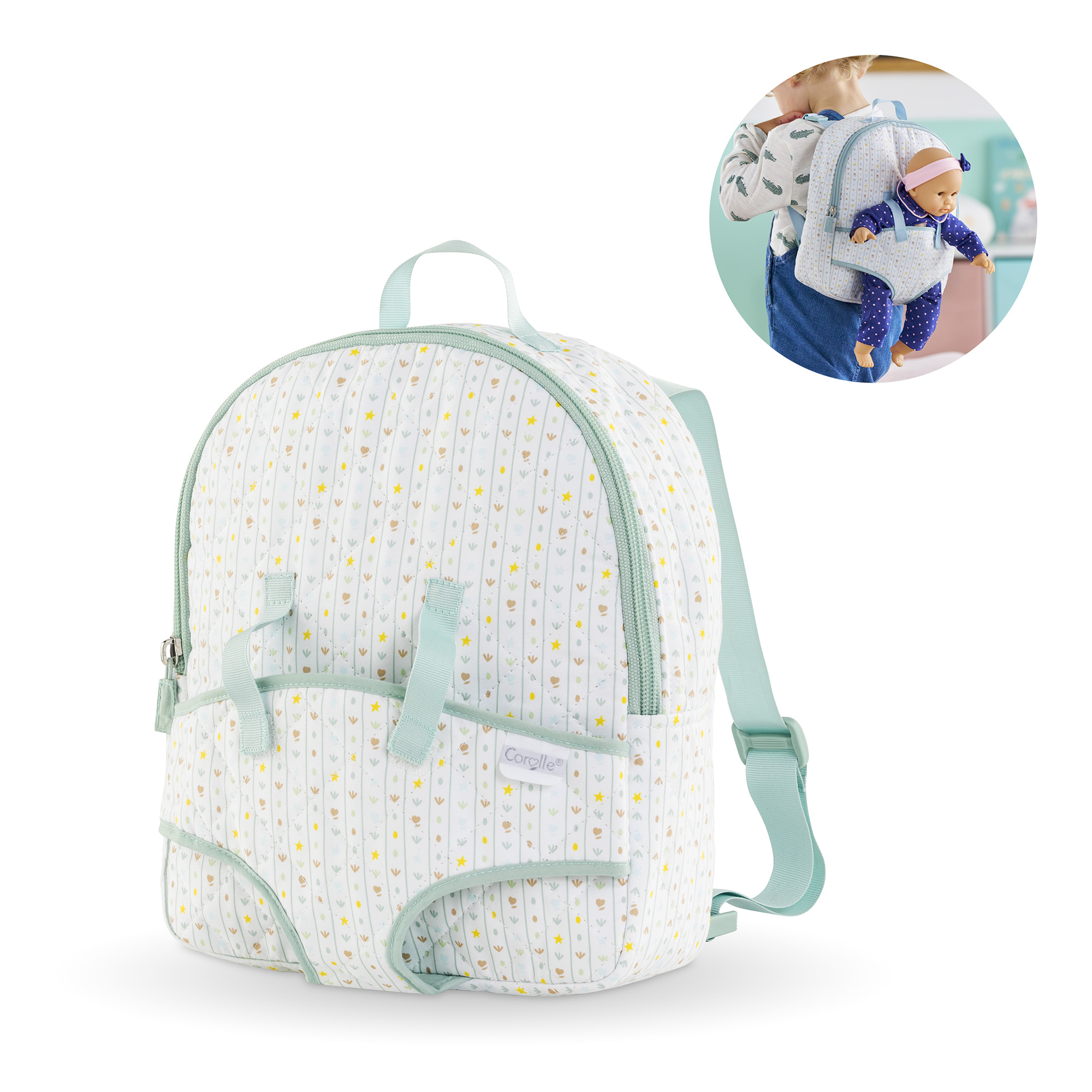 Sac à Dos Porte-Poupon Étoiles pour poupon 30 cm, COROLLE