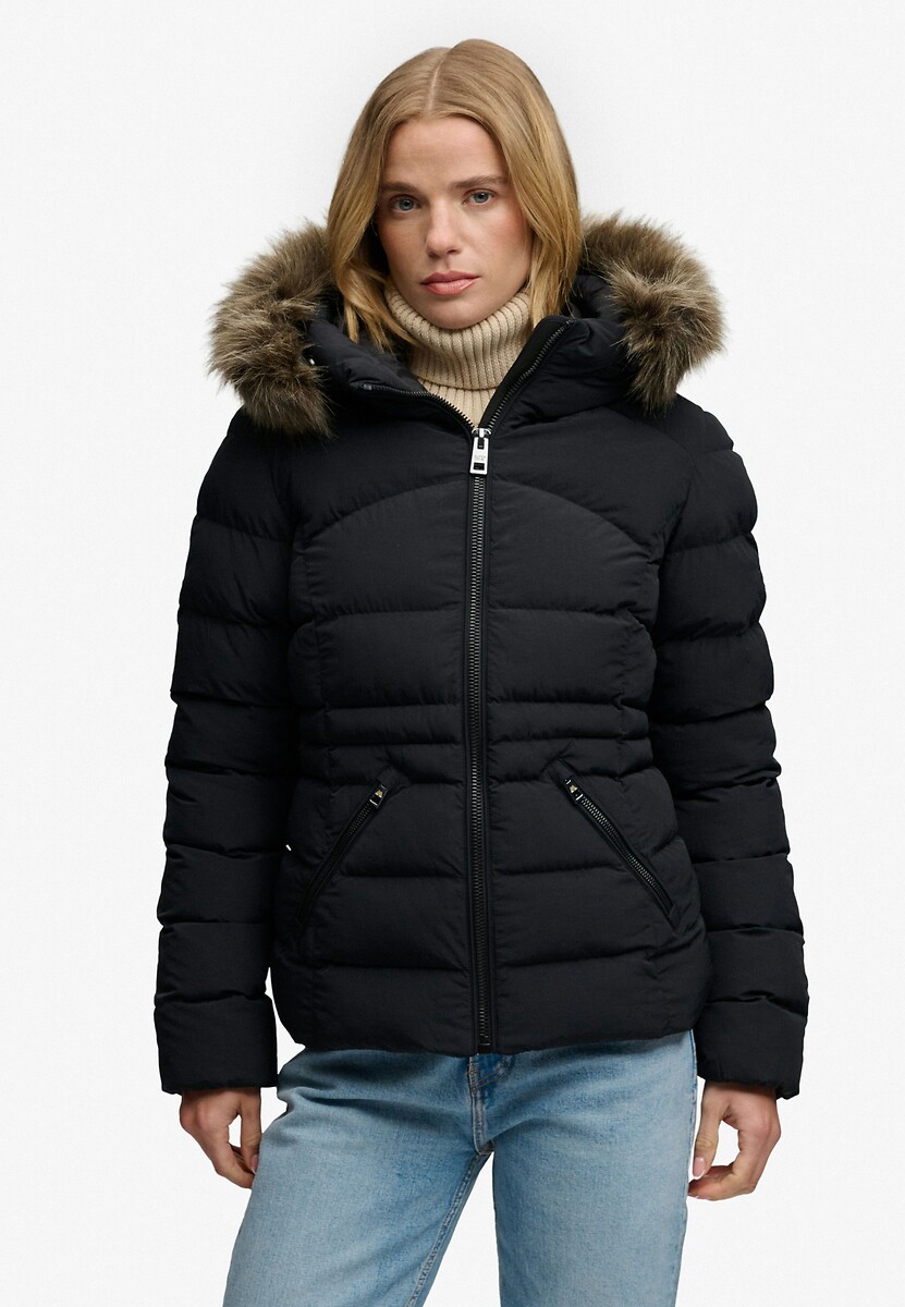Doudoune Fuji à Capuche Fourrure Synthétique, SUPERDRY