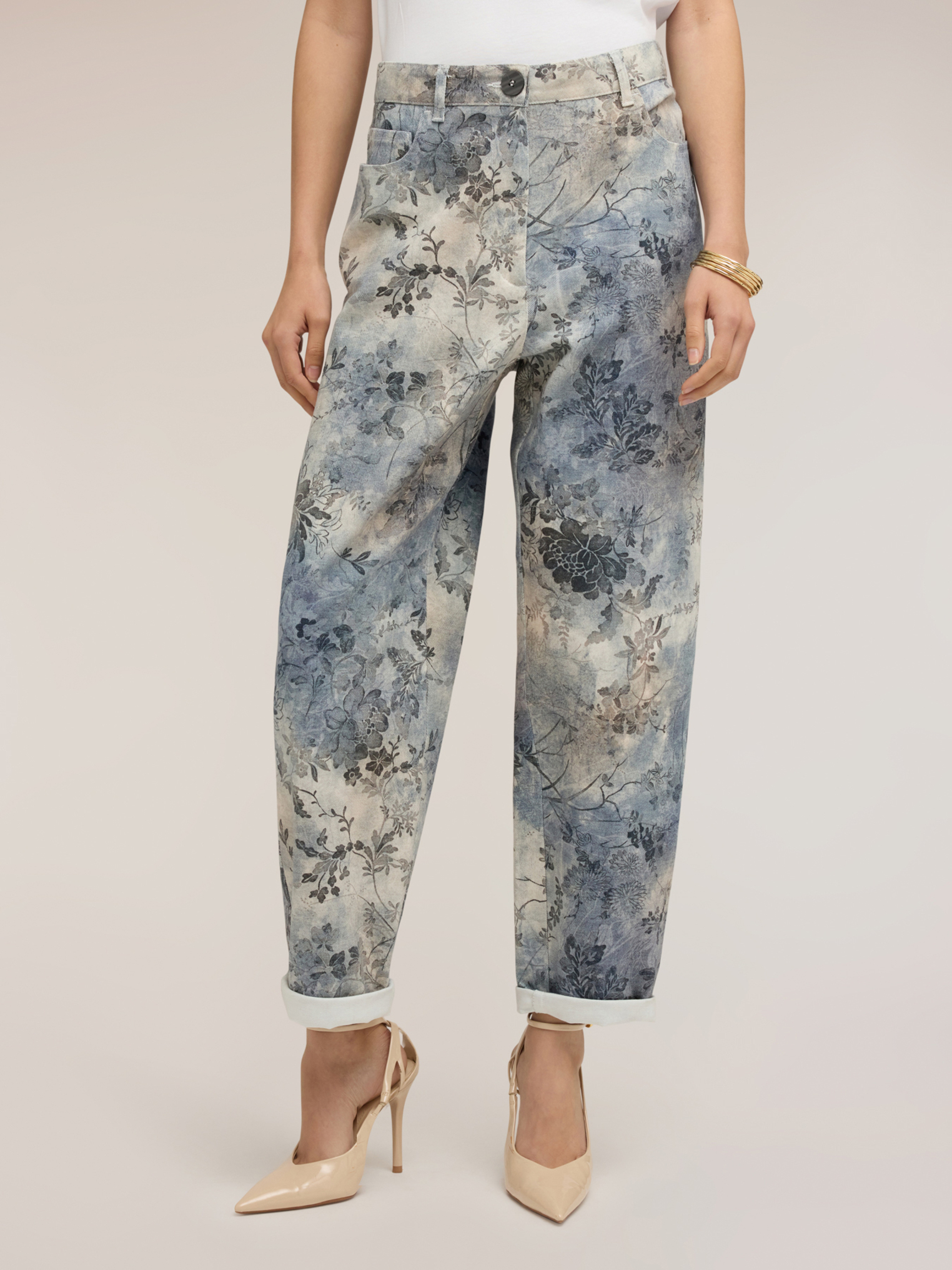 Pantalon boyfit imprimé, MOTIVI