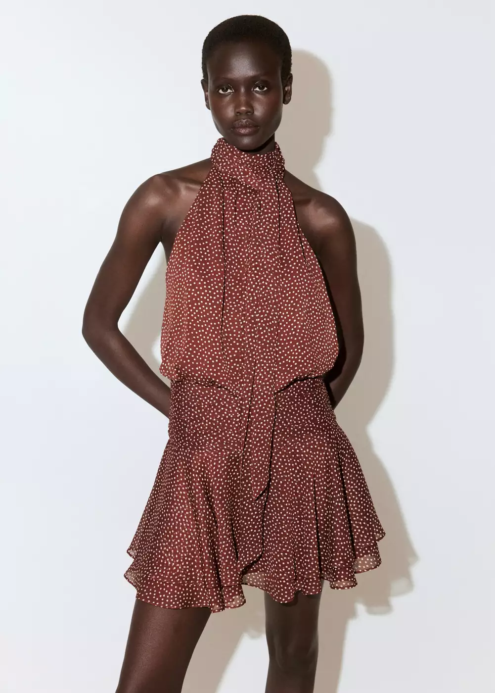 Robe halter à pois, MANGO