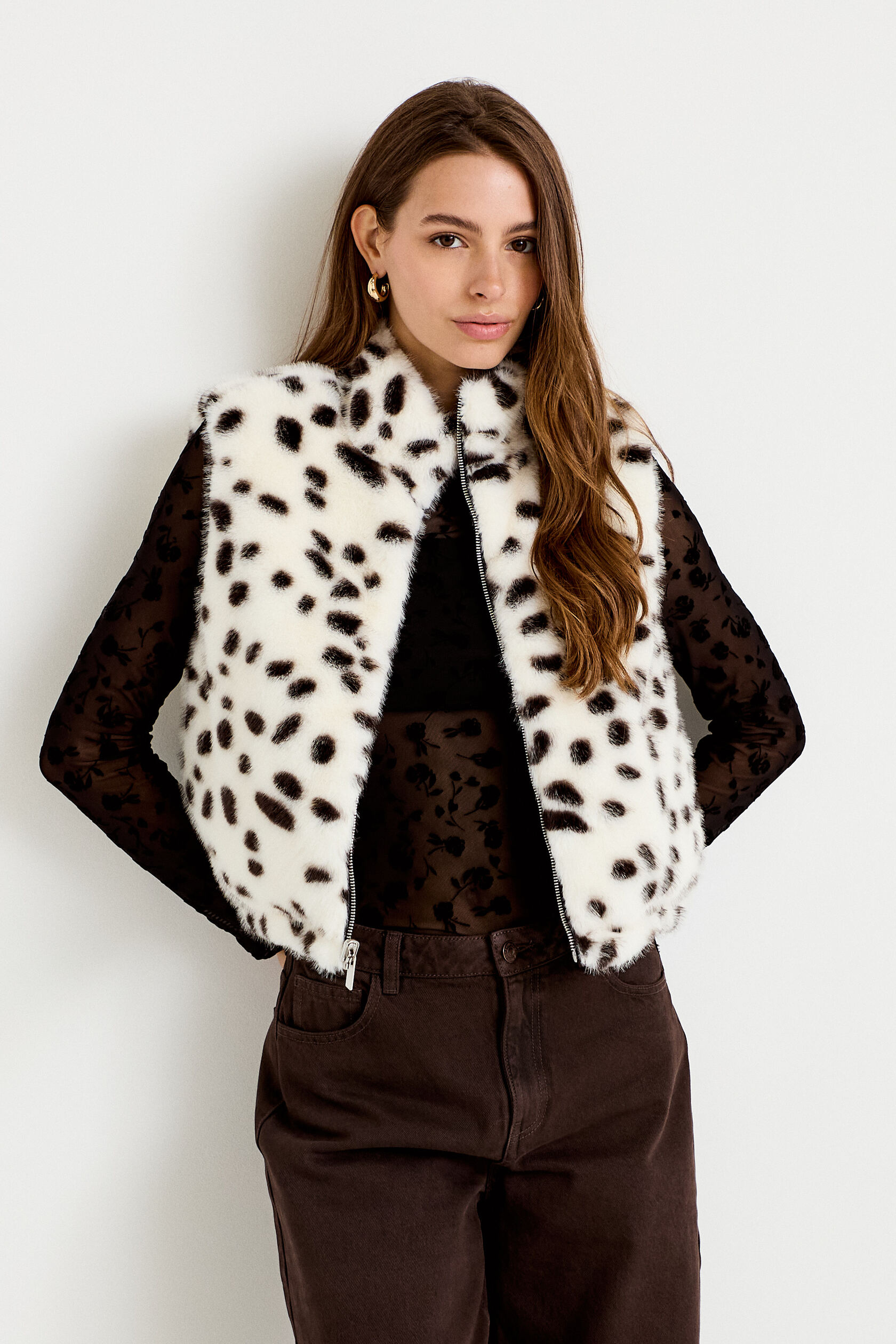 Veste sans manches col montant, CACHE CACHE