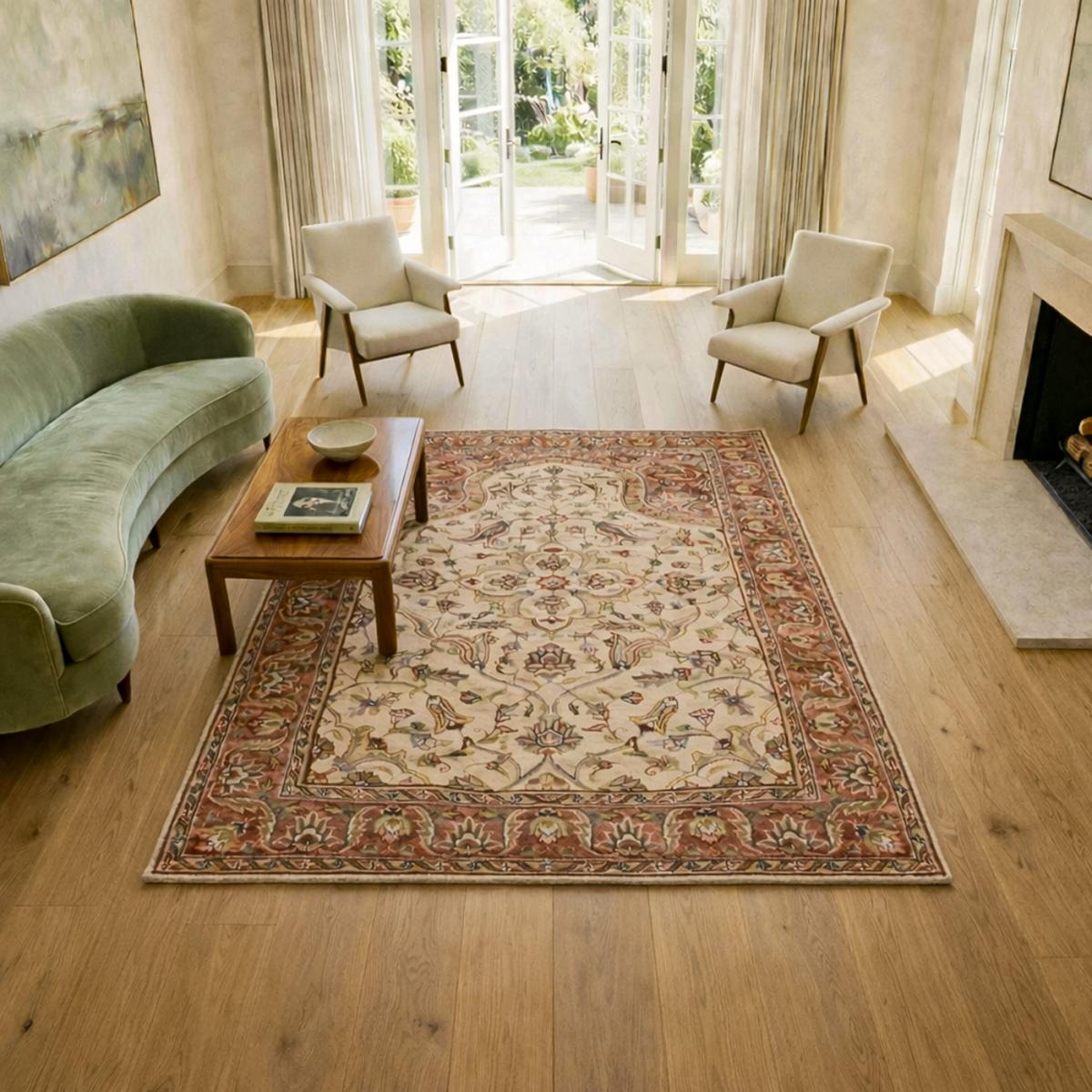 Authentique tapis d'Orient fait main en soie JIHANGIR 65, UN AMOUR DE TAPIS