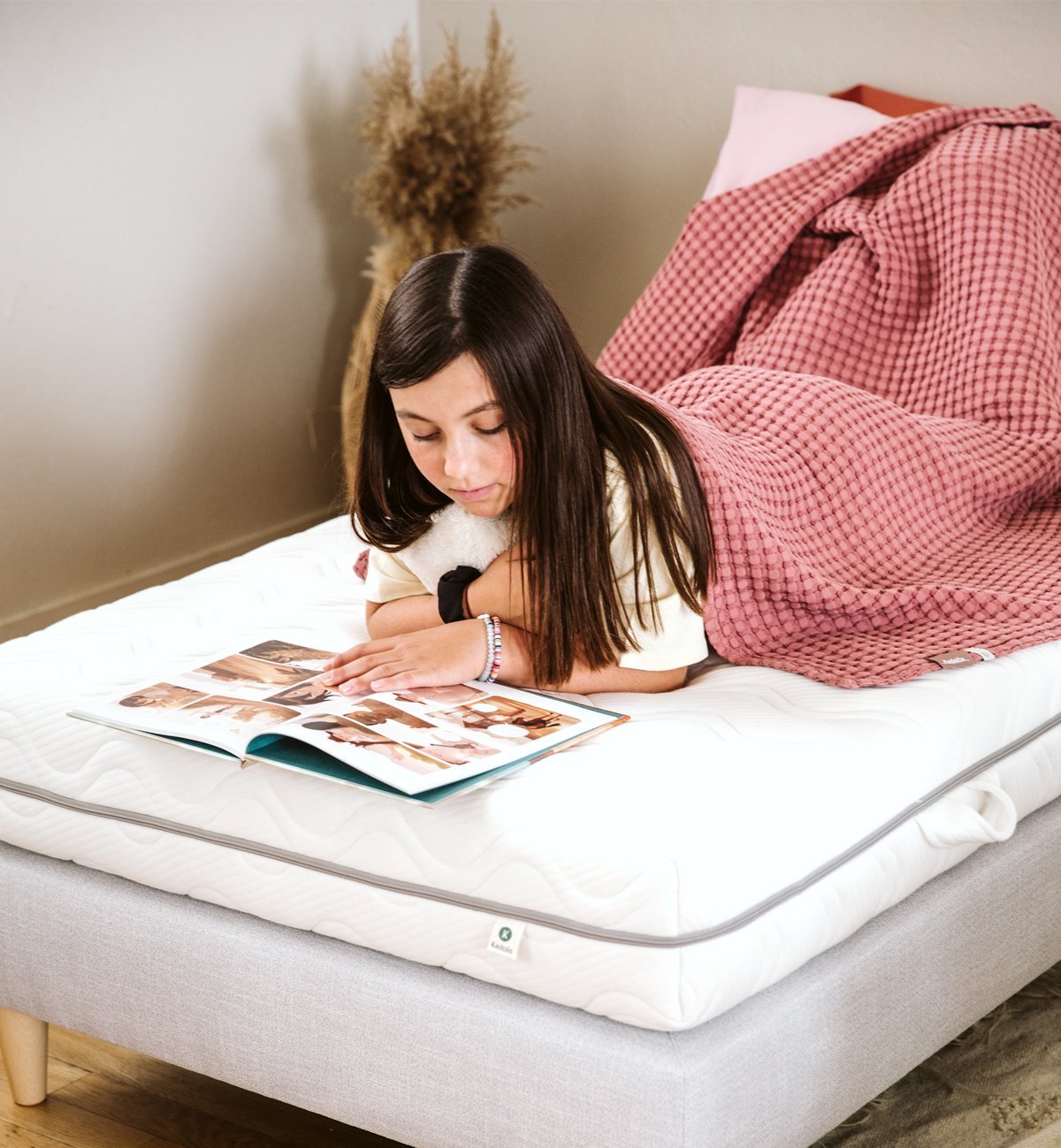 Matelas Enfant Cocolatex 90x200cm - Laine Biologique - 2 Faces Couchage (3-8 Ans Et 8+) - Housse Amovible - Oeko-Tex