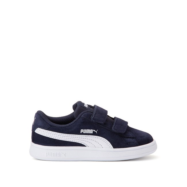 Kids Smash V2 Sd V Trainers in Leather, navy blue, PUMA