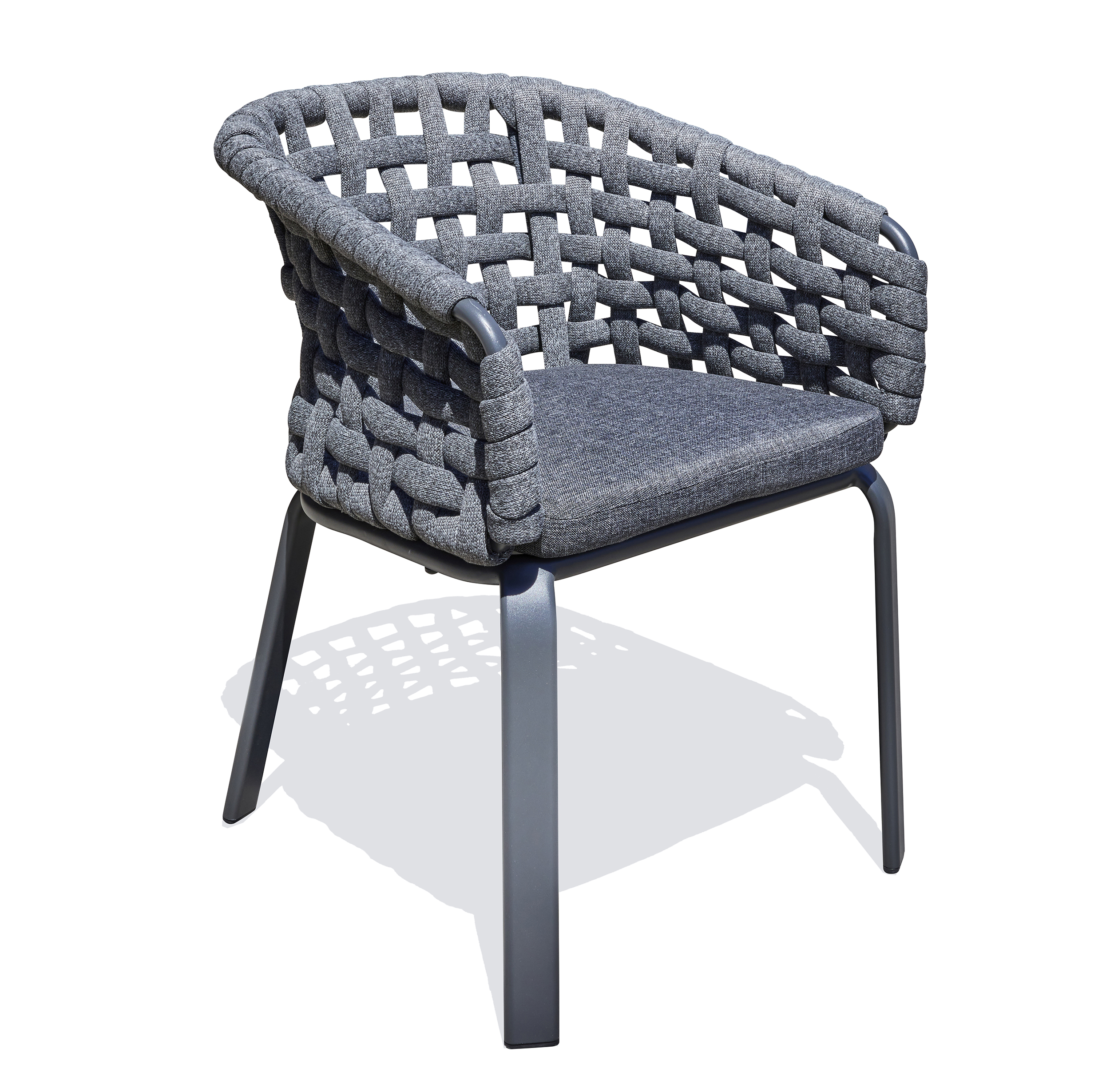 Fauteuil de jardin en corde tissée et aluminium CAMARGUE, DCB GARDEN