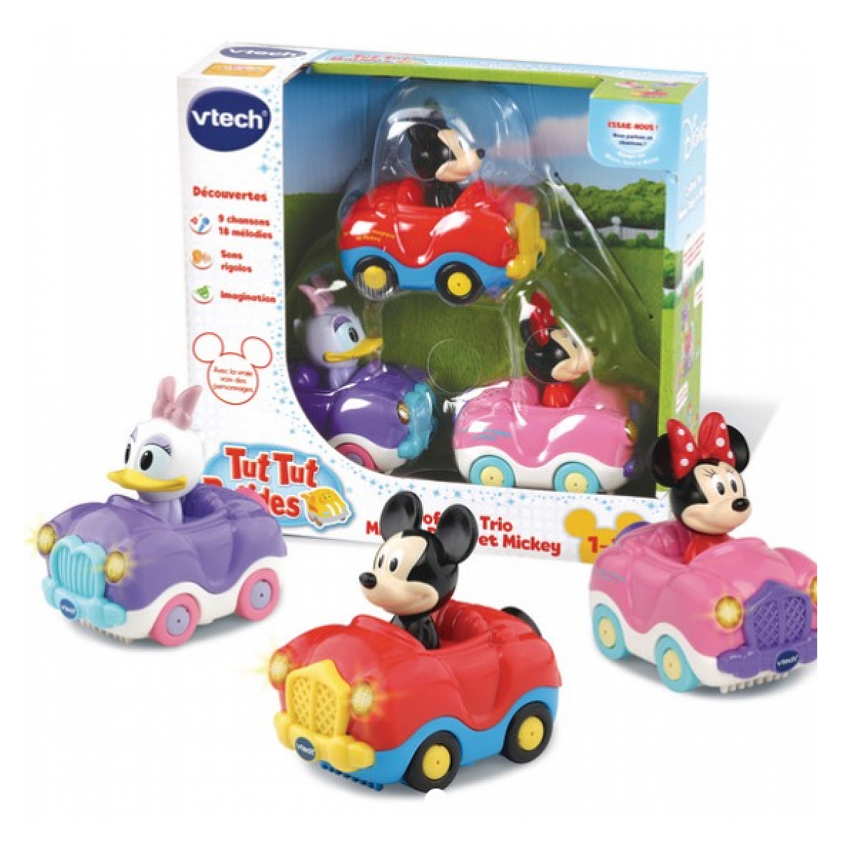 Coffret Tut Tut Bolide Trio Minnie Mickey, VTECH
