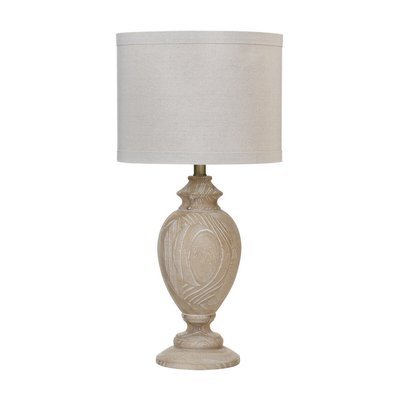 Light Toned Solid Wood Table Lamp SO'HOME