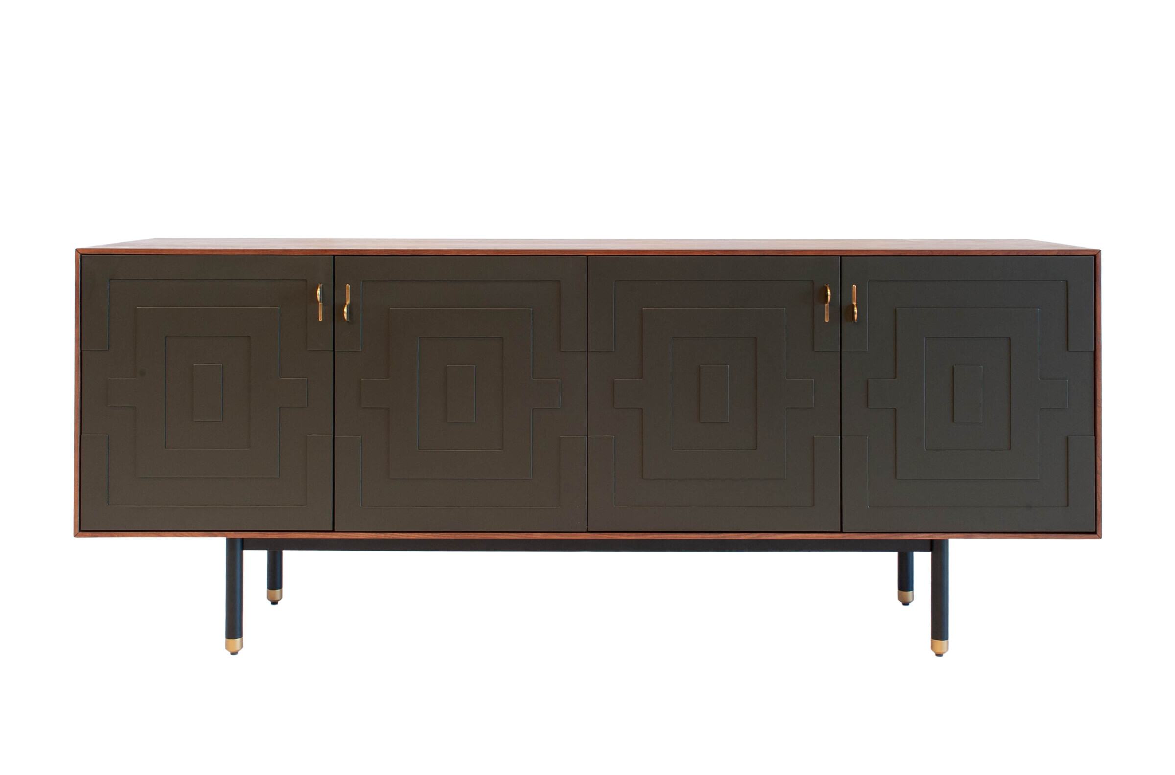 Buffet en noyer 4 portes à motifs VELINA, PRODUIT INTERIEUR BRUT