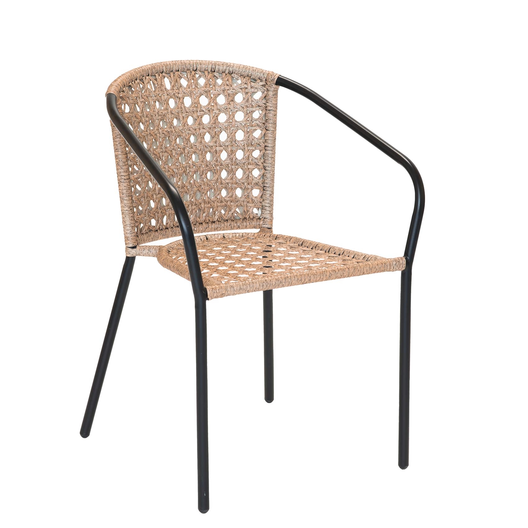Fauteuil en résine tressée façon cannage, HOME MAISON
