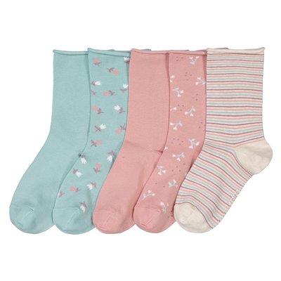 Pack of 5 Pairs of Crew Socks in Pastel Cotton Mix LA REDOUTE COLLECTIONS