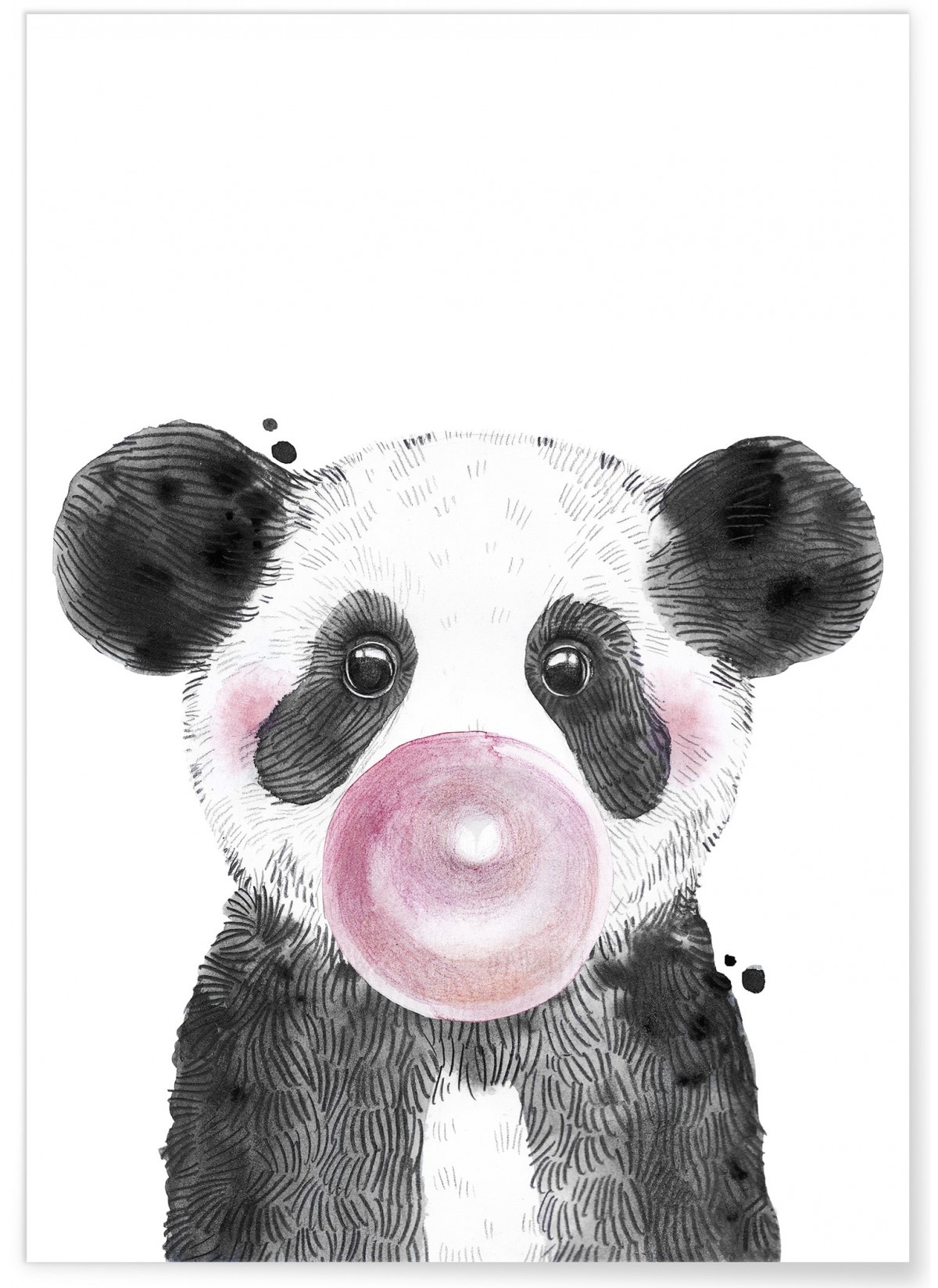 Affiche 'Bulle de Panda Rose', L'AFFICHERIE
