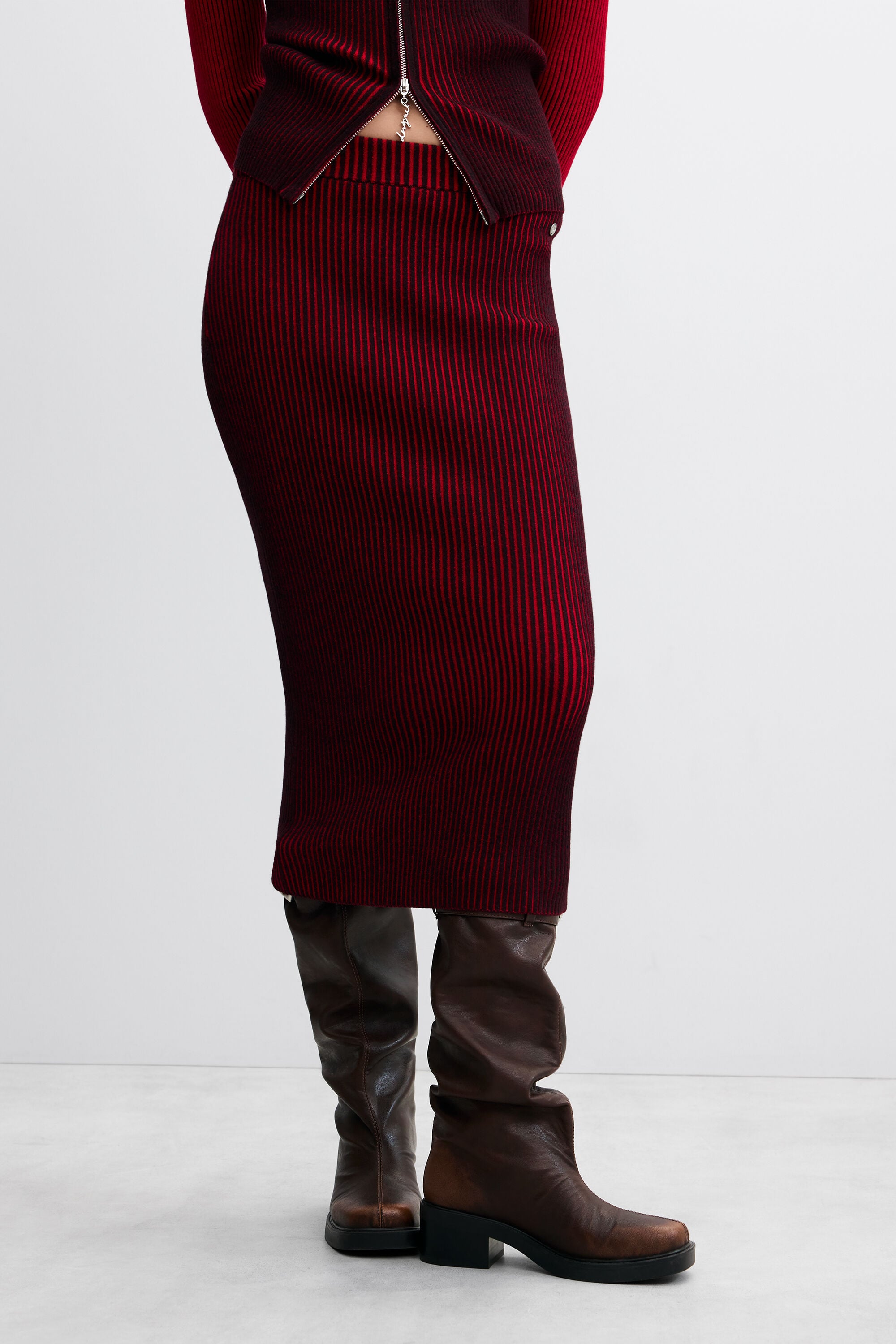 Jupe midi en maille irisée, DESIGUAL