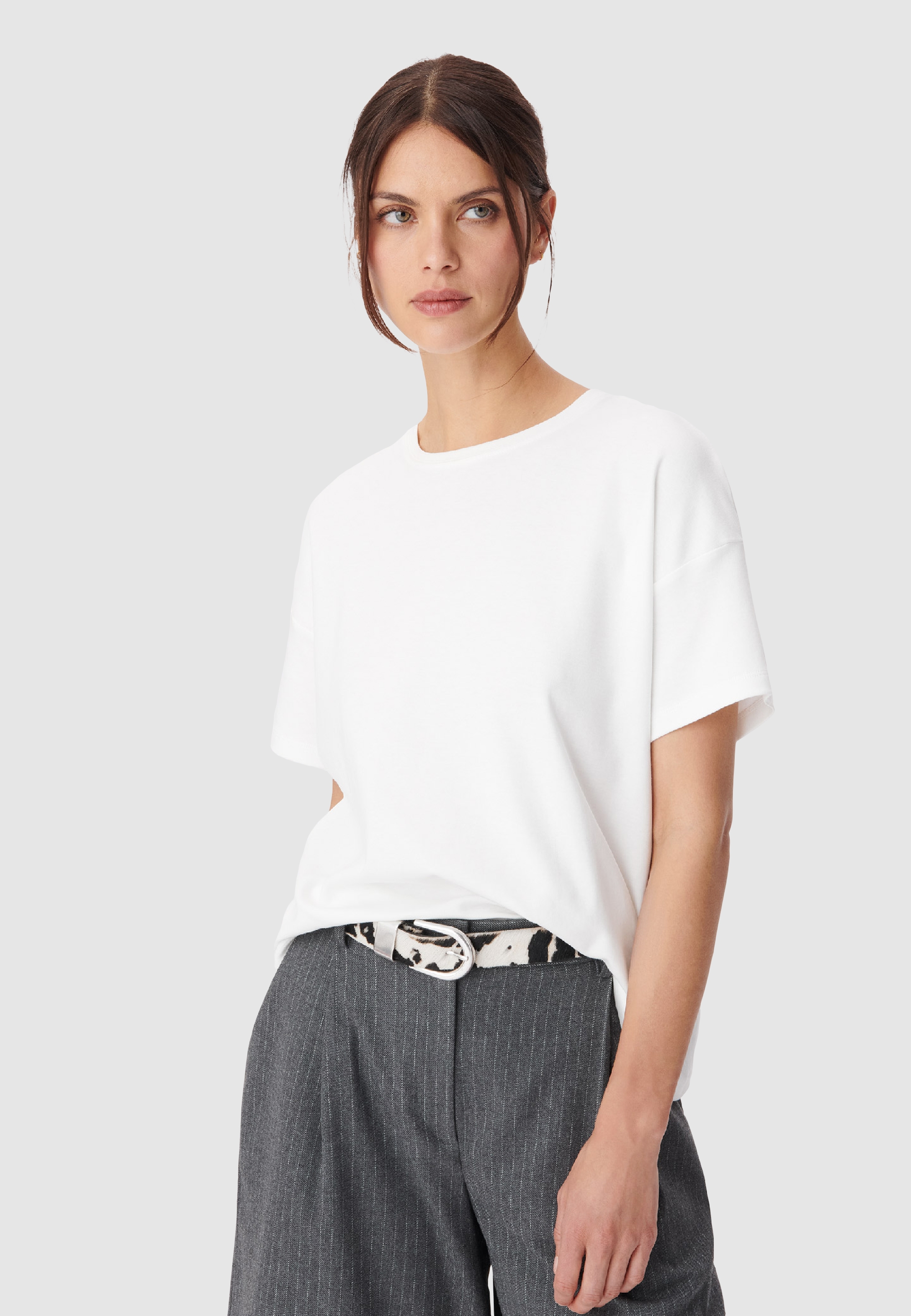 Tee-shirt boxy col rond broderie chevrons dos, IKKS
