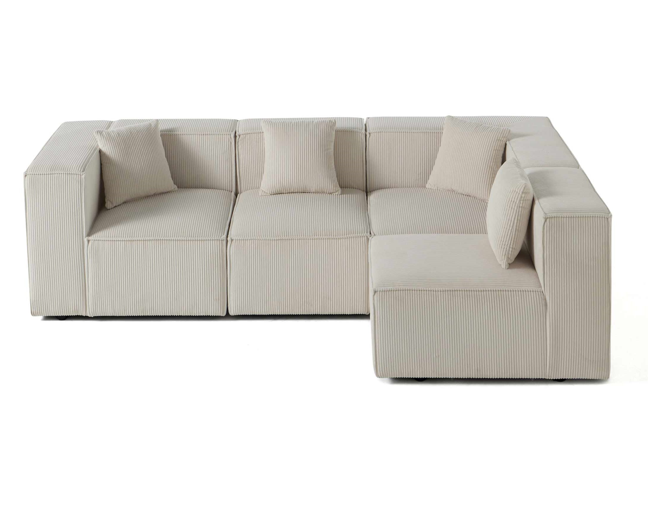 Canapé modulable d'angle droit velours côtelé, ARTY, BEST MOBILIER