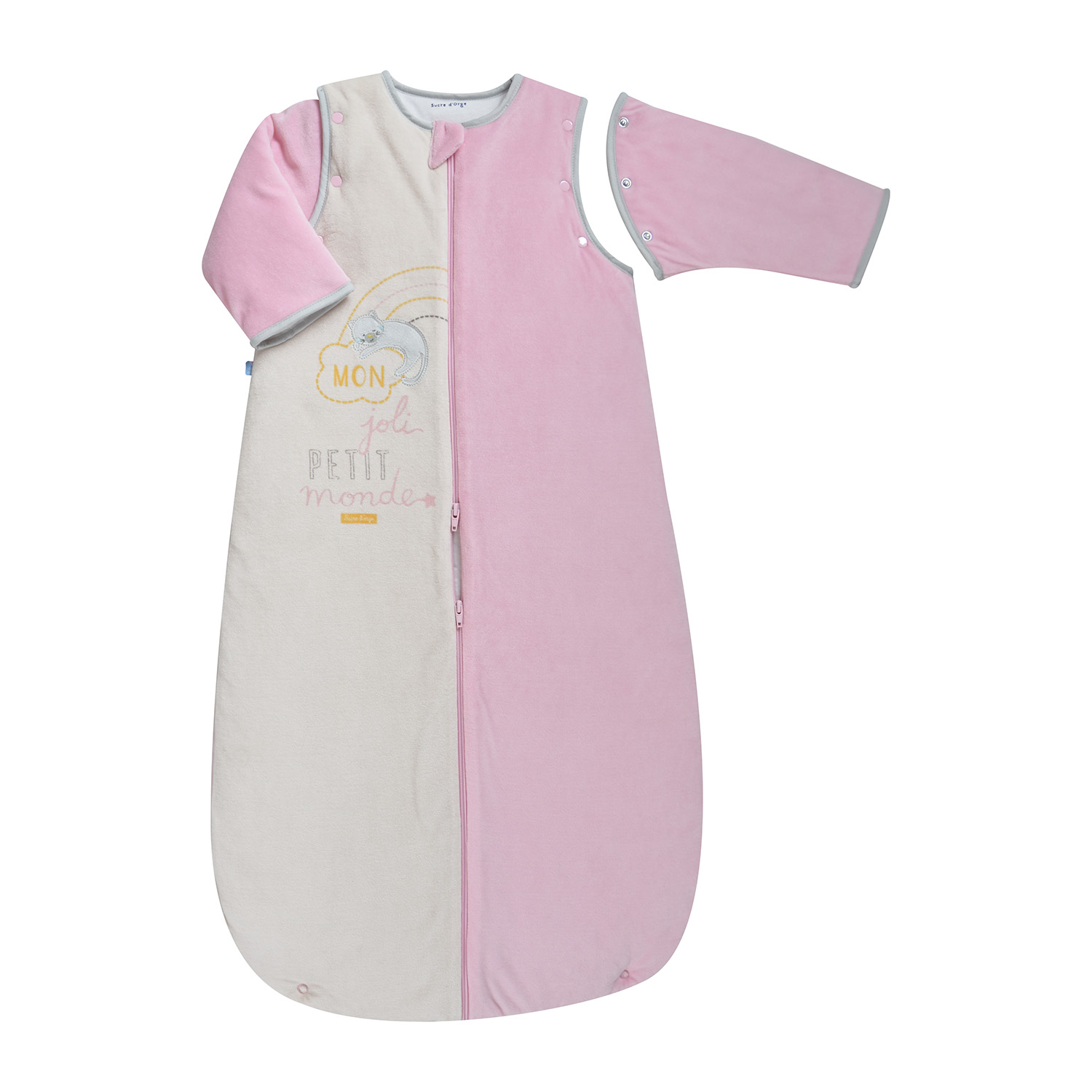 Gigoteuse voiture 6/36m velours rase bio eliza, SUCRE D'ORGE