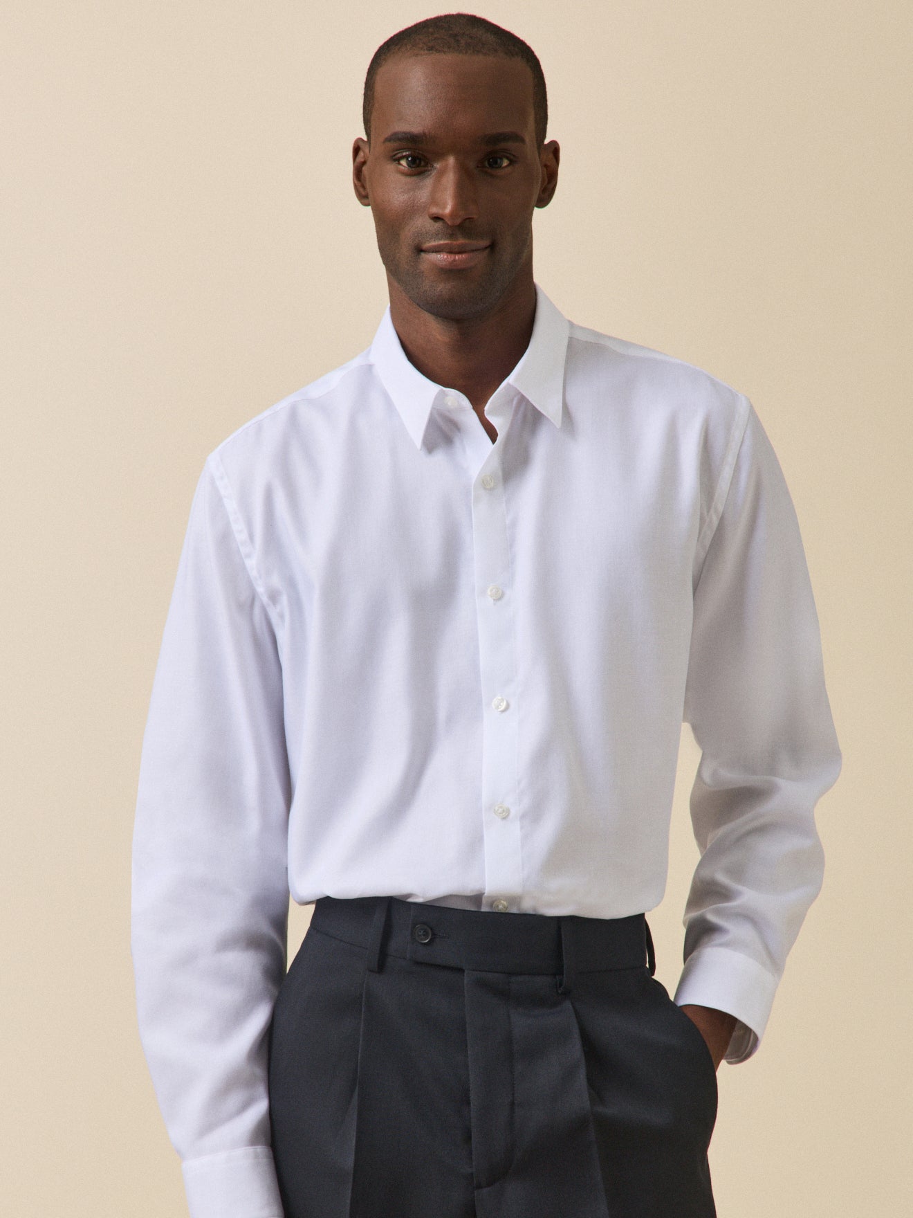 Chemise twill uni coupe ajustée, CYRILLUS