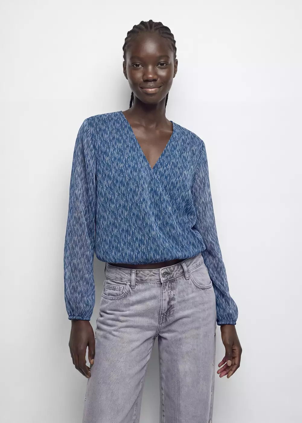 Blouse imprimée nœud, MANGO TEEN